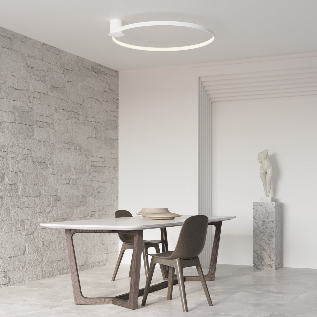 Plafonnier Aluminium Blanc LED 1 Rio blanc, EDEN