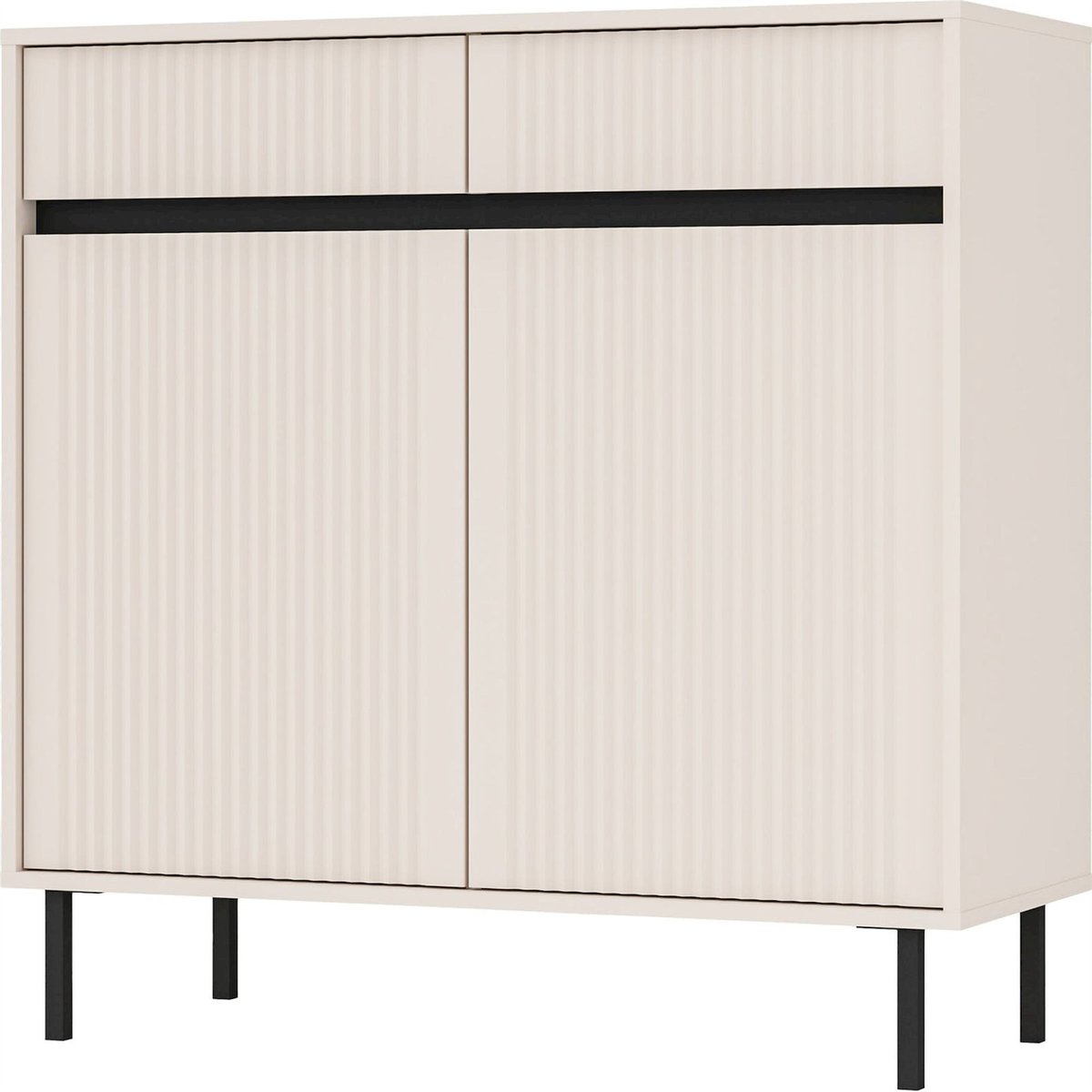 Commode bois rainurée collection OSAKA beige sable, RECOLLECTION