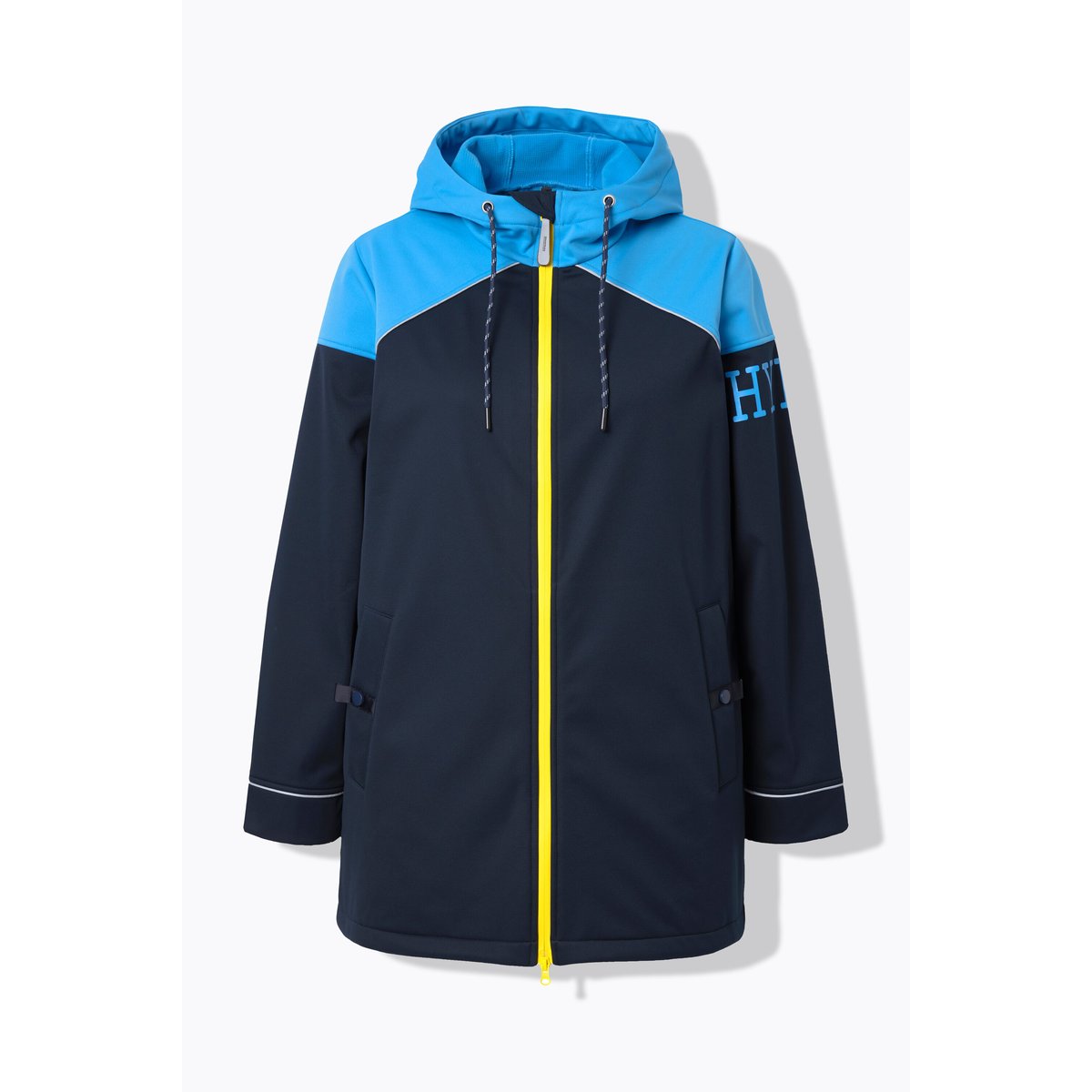 Veste longue softshell, tissu déperlant marine, ULLA POPKEN
