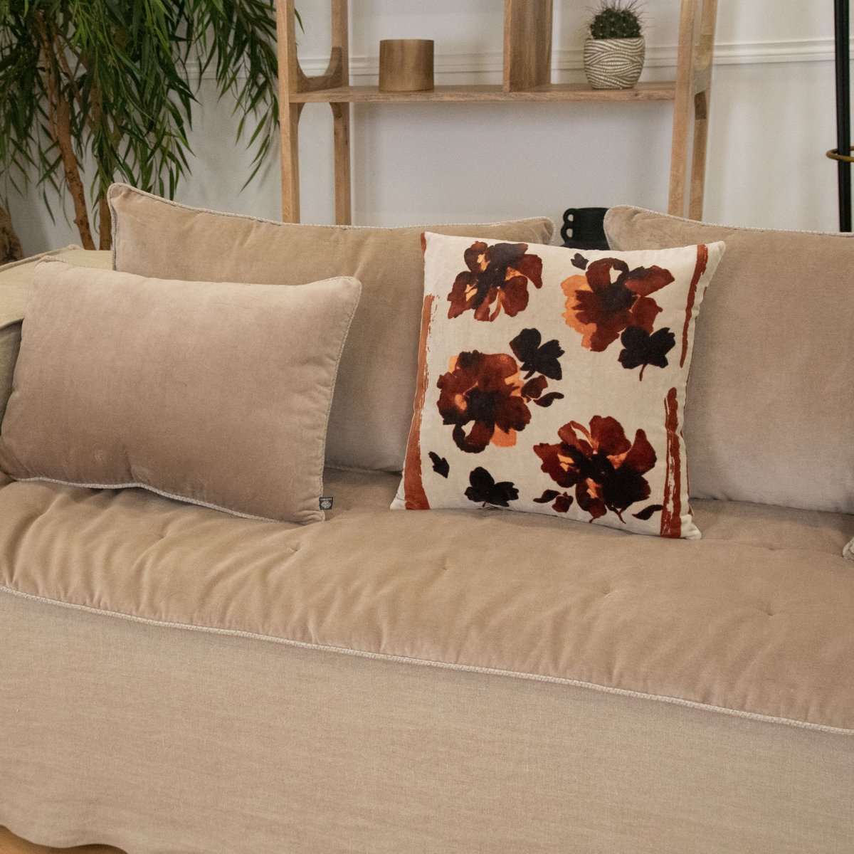 Edredon en velours taupe, SUD ETOFFE