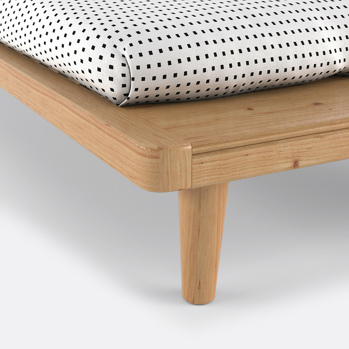 Lit plateforme + sommier + tablette, Jimi pin teinté chêne, LA REDOUTE INTERIEURS