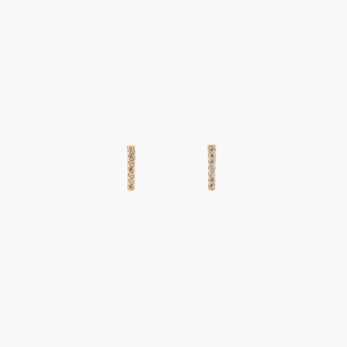 Puces d'oreilles dorées serties de zircon - argent garanti 925 couleur unique, BALABOOSTE