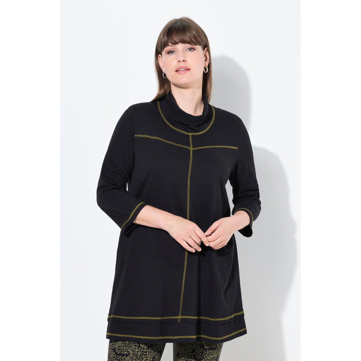 Blouse en coton bio noir, ULLA POPKEN