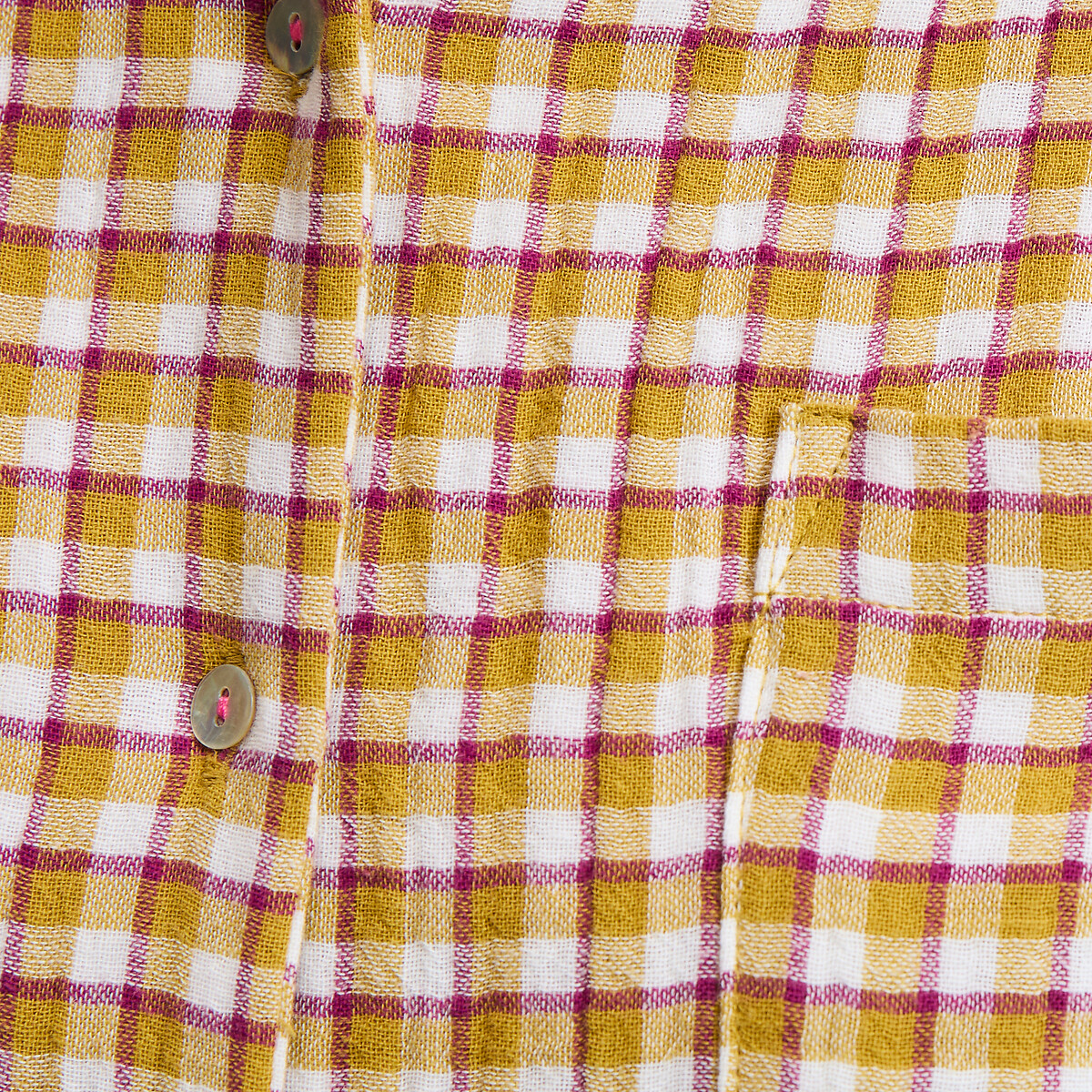 Chemise de nuit en pur coton, à carreaux carreaux, LA REDOUTE COLLECTIONS