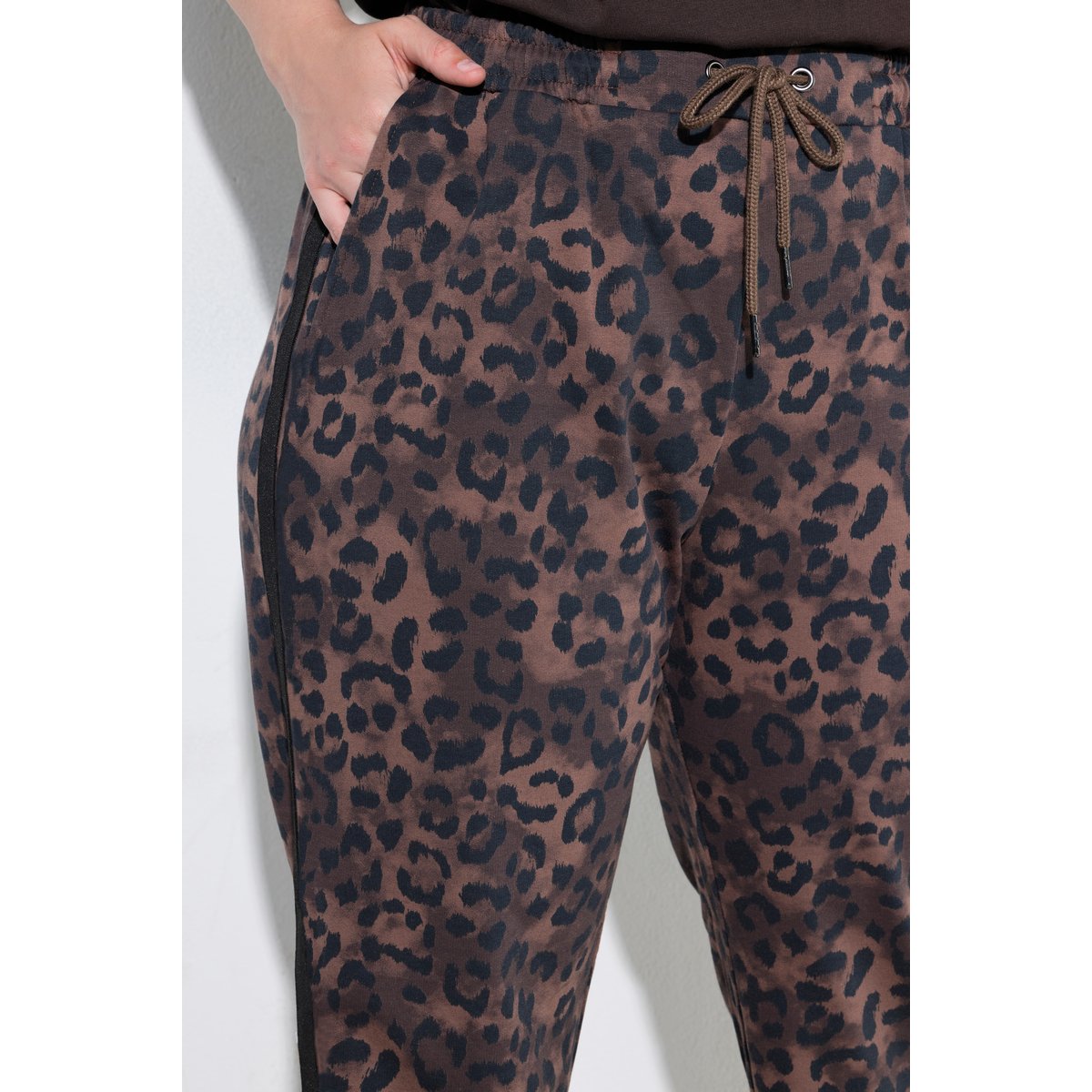 Pantalon Rose en molleton, motif léopard taupe foncé, ULLA POPKEN