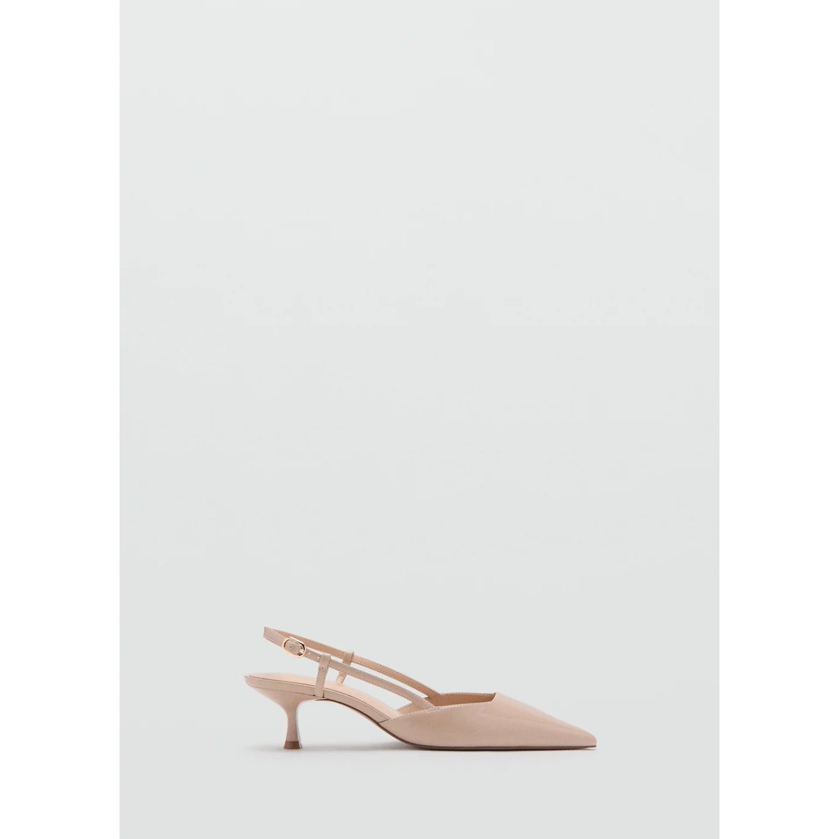 Chaussure à talon à bout verni nude, MANGO