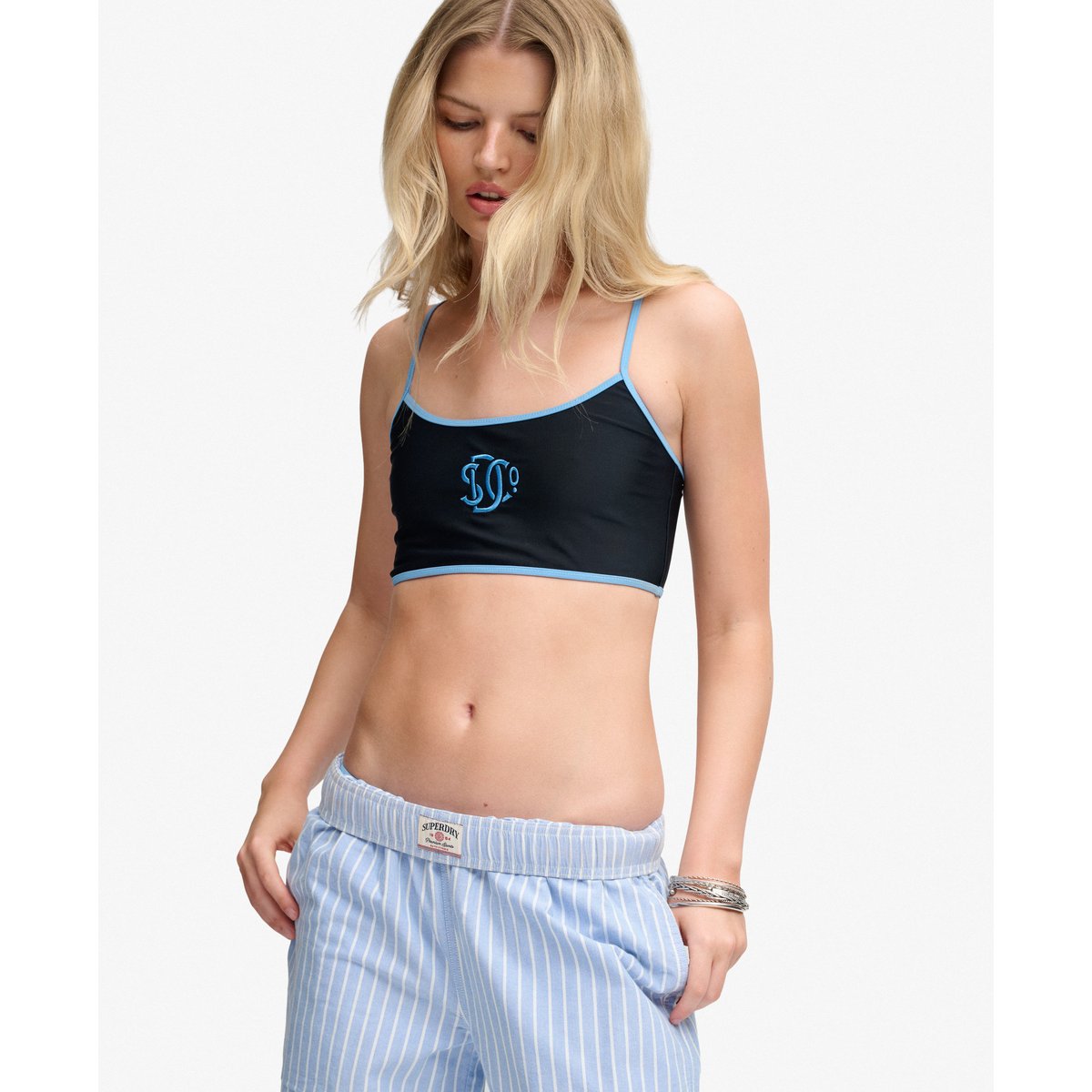 Haut de Bikini Bralette Contrastant bleu marine éclipse, SUPERDRY