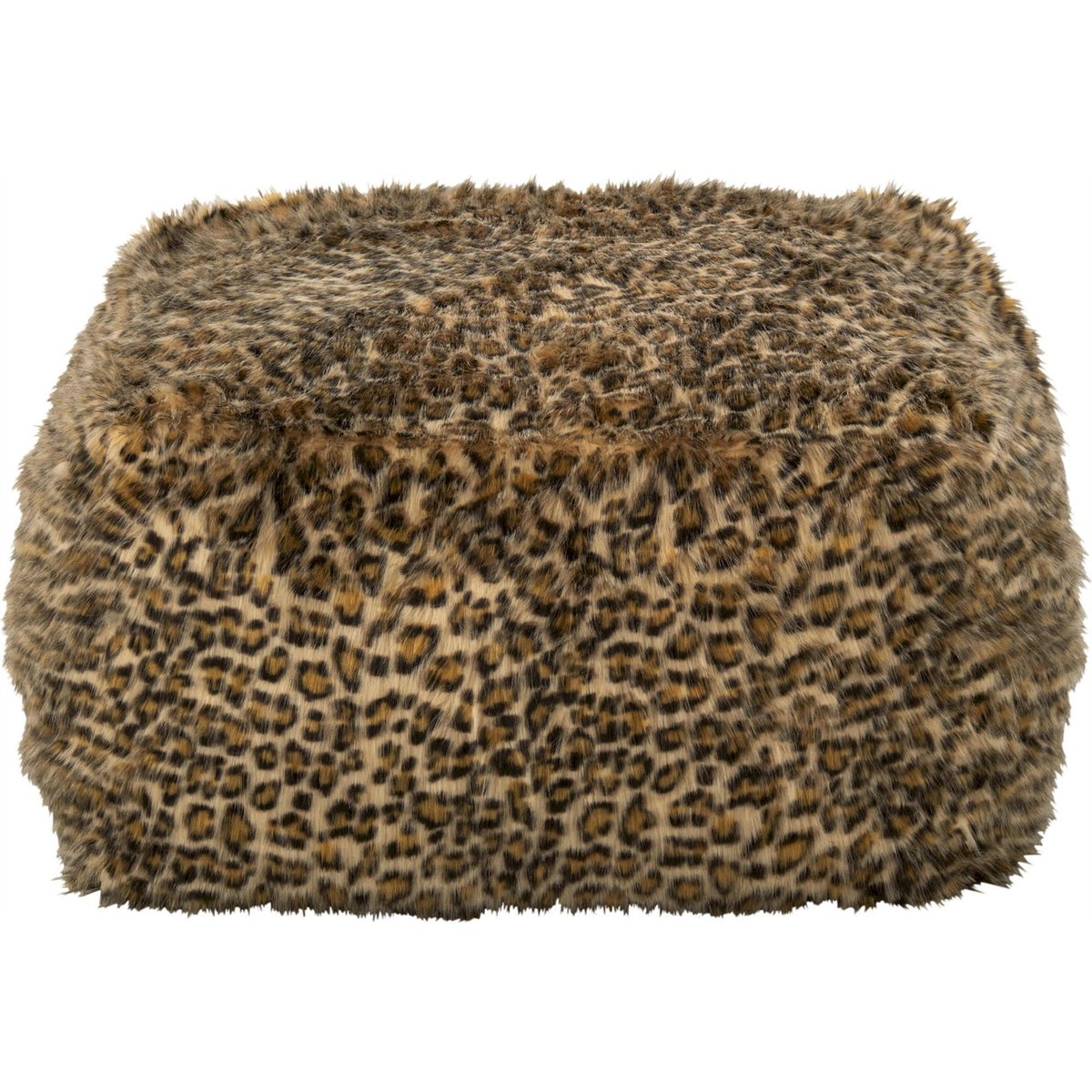 Pouf motif léopard rouille et beige, RECOLLECTION