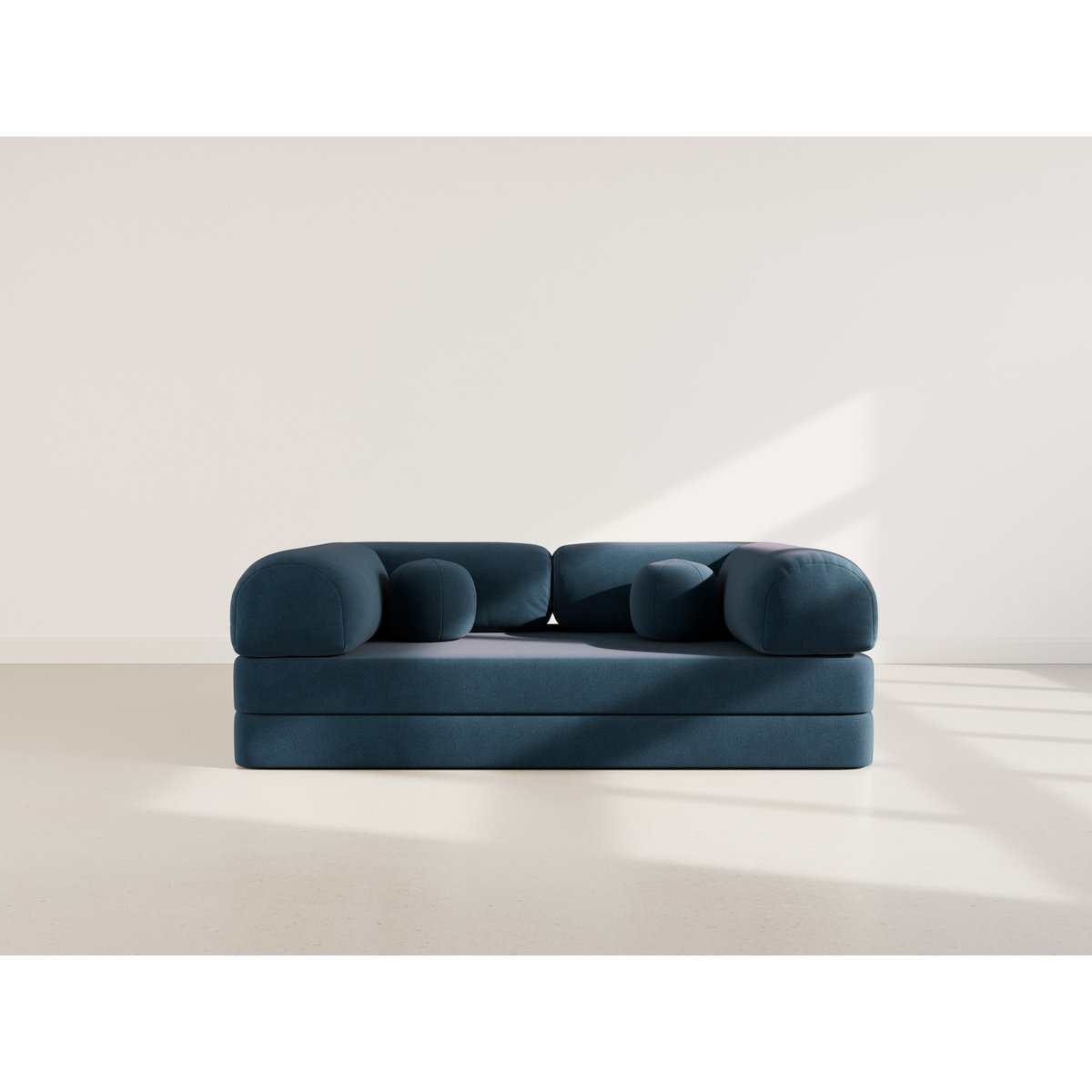 Canapé 3pl convertible en velours texturé, NEBULA bleu, BEST MOBILIER