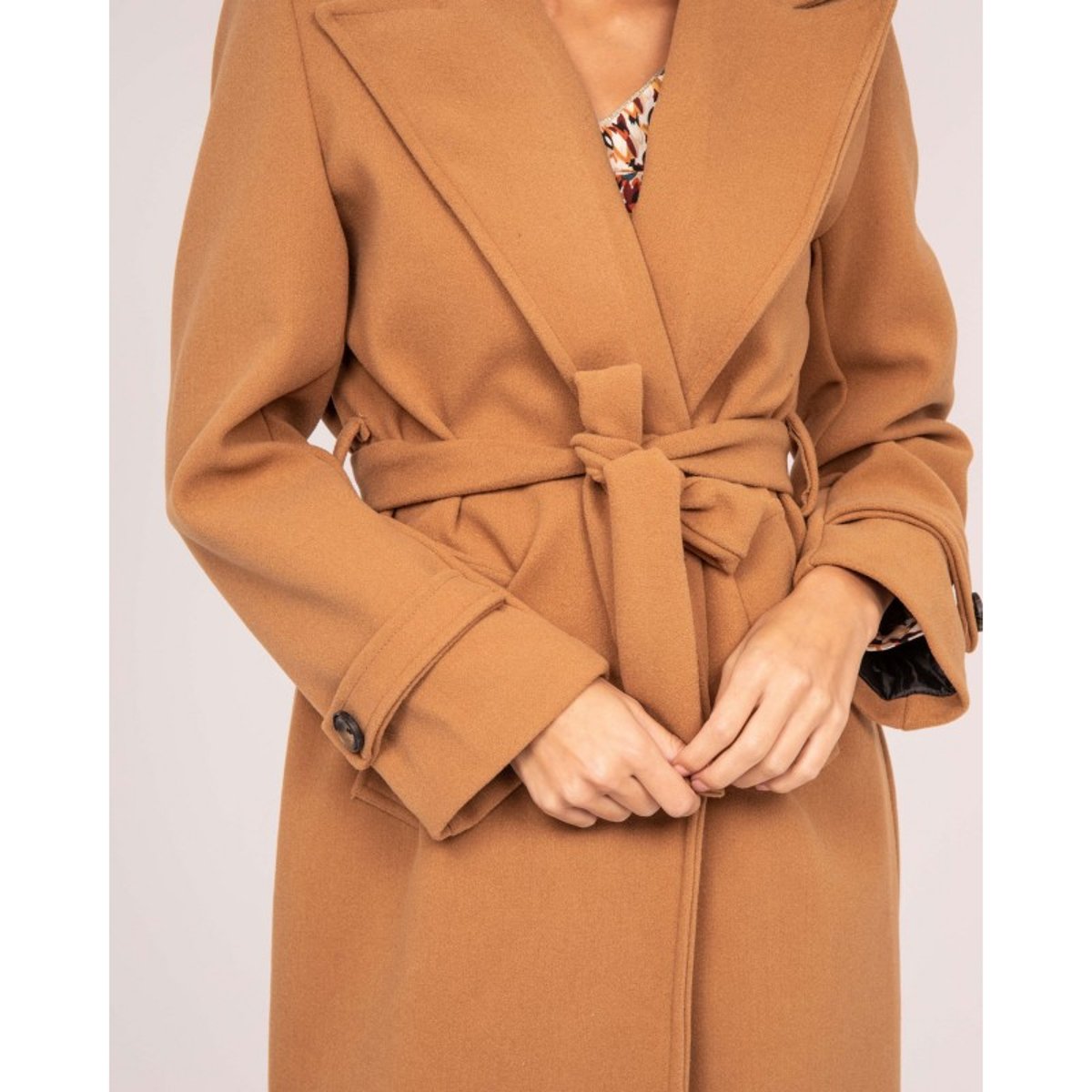 Manteau Long Unizi camel, DONA LISA