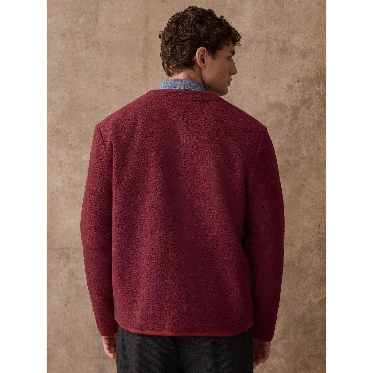 Cardigan en polaire aspect laine marron rouille, NEXT