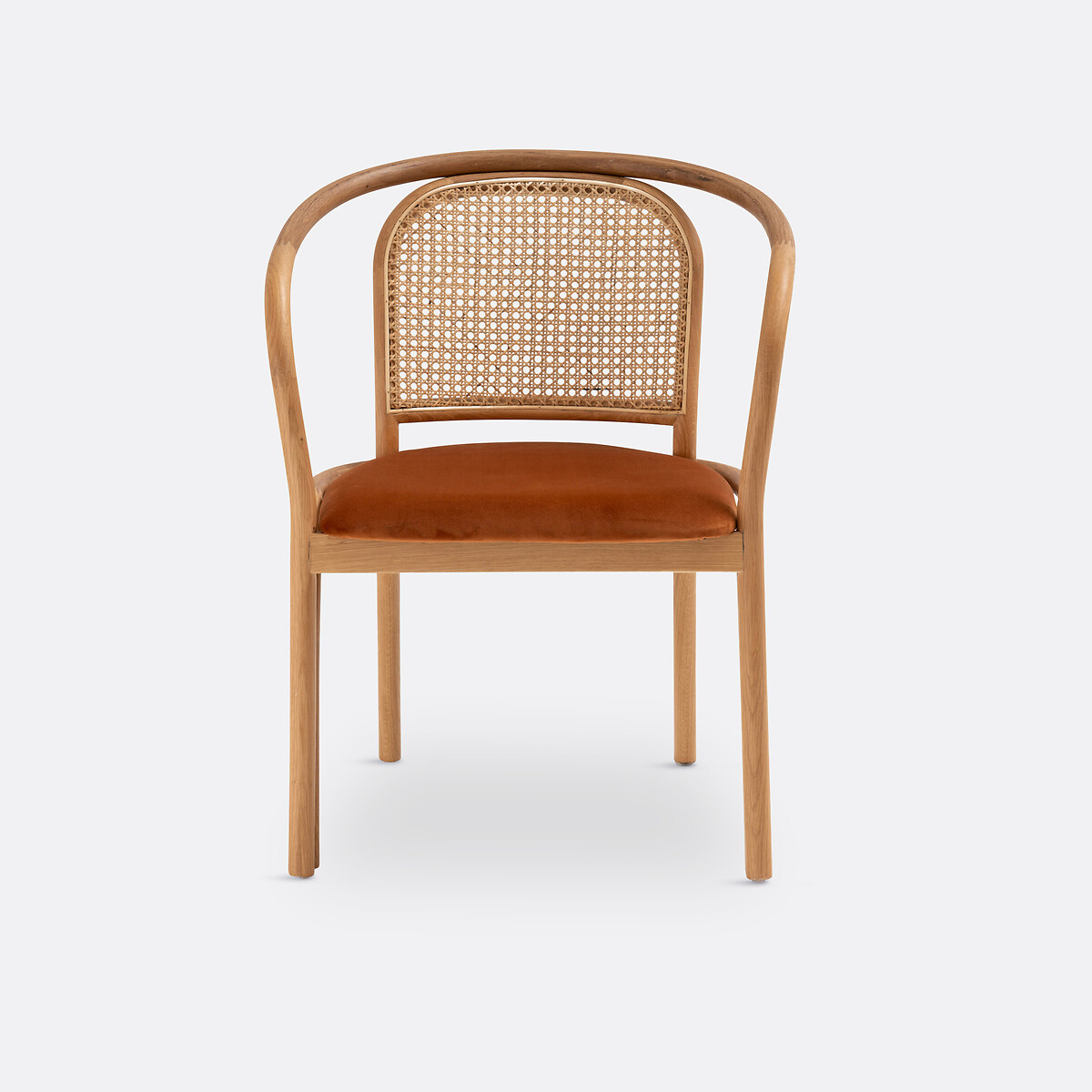 Fauteuil de table chêne et cannage, Joana orange cuit, LA REDOUTE INTERIEURS