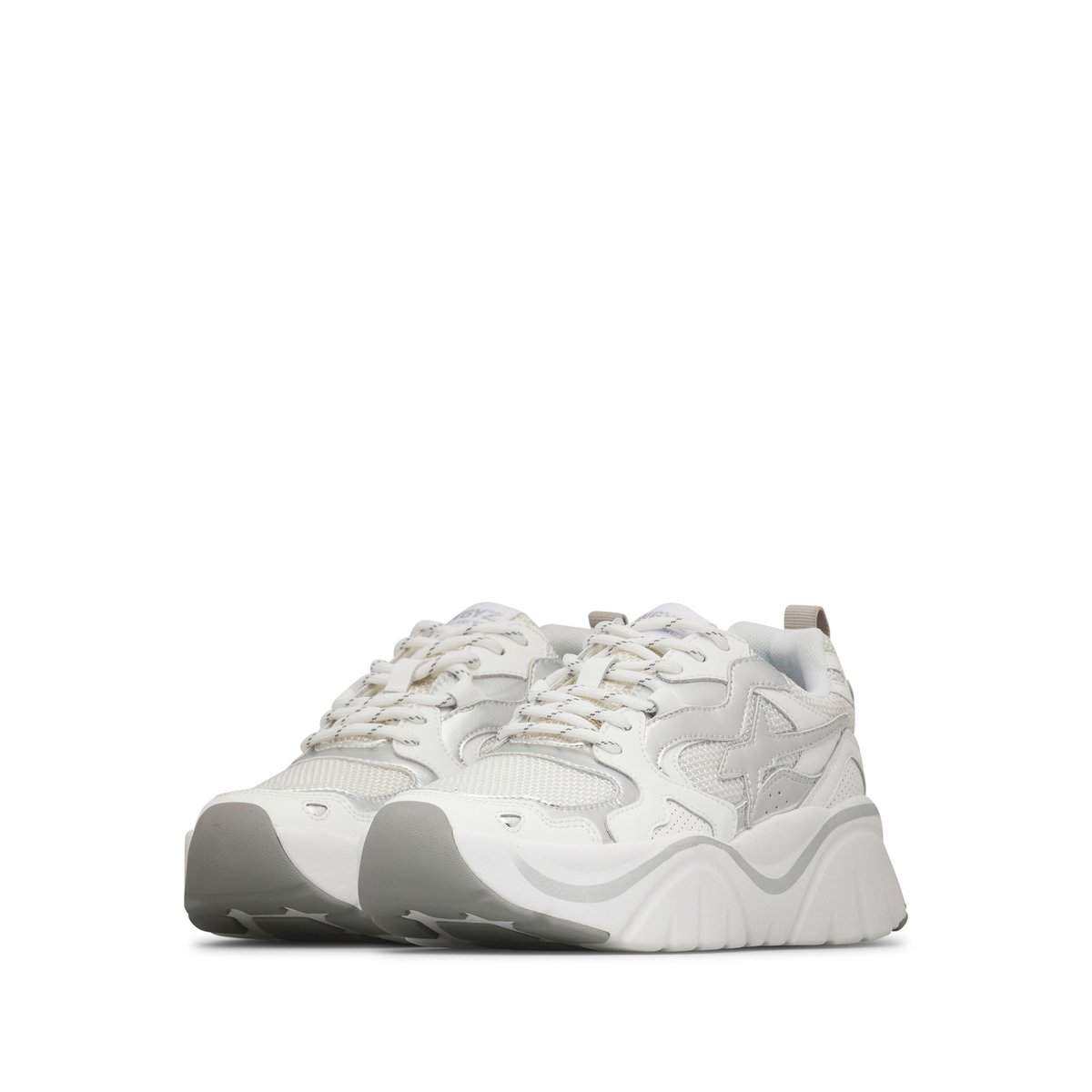 Sneakers en daim et tissu technique MIA-W. blanc-argenté-blanc, W6YZ