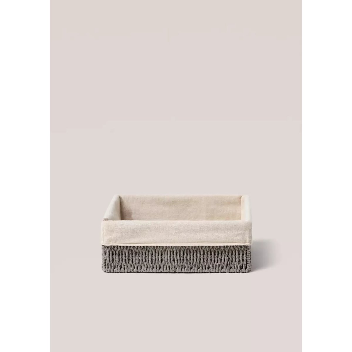 Panier moyen en papier rectangulaire gris, MANGO HOME