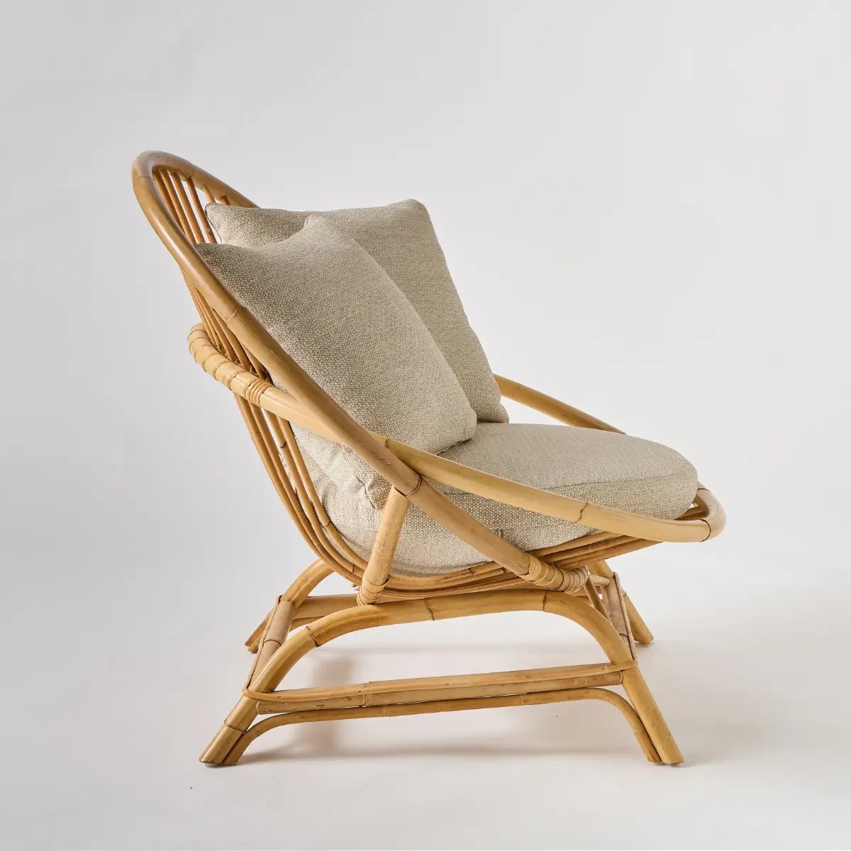 Fauteuil coquille en rotin MIAMI bois fonce, KOK