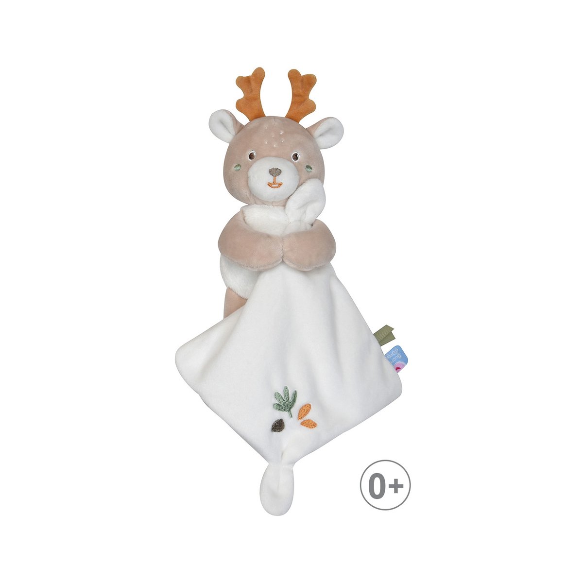 Doudou mouchoir cerf velours doux beige, SUCRE D'ORGE