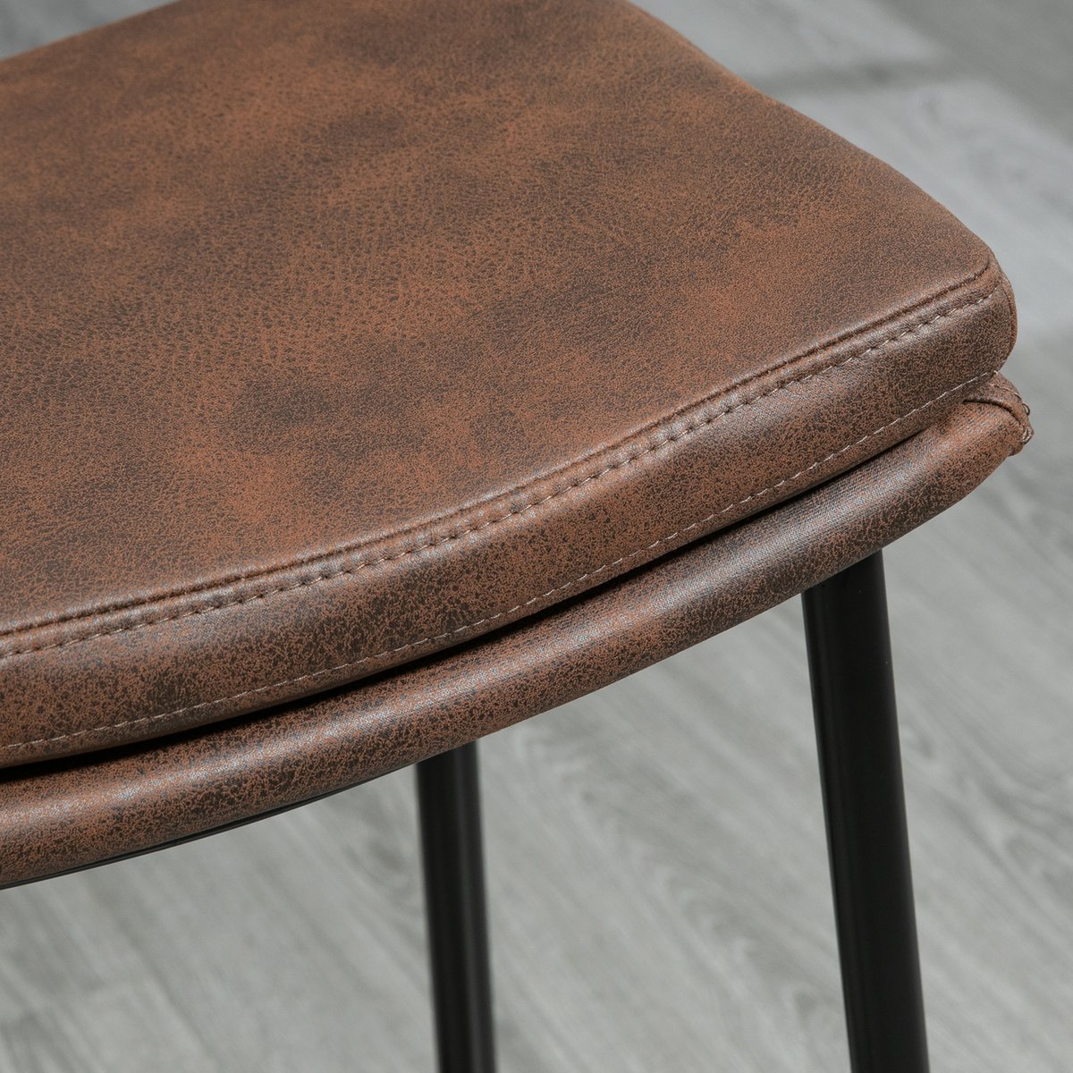 Tabouret de bar Microfibre (100% polyester) marron, noir, HOMCOM