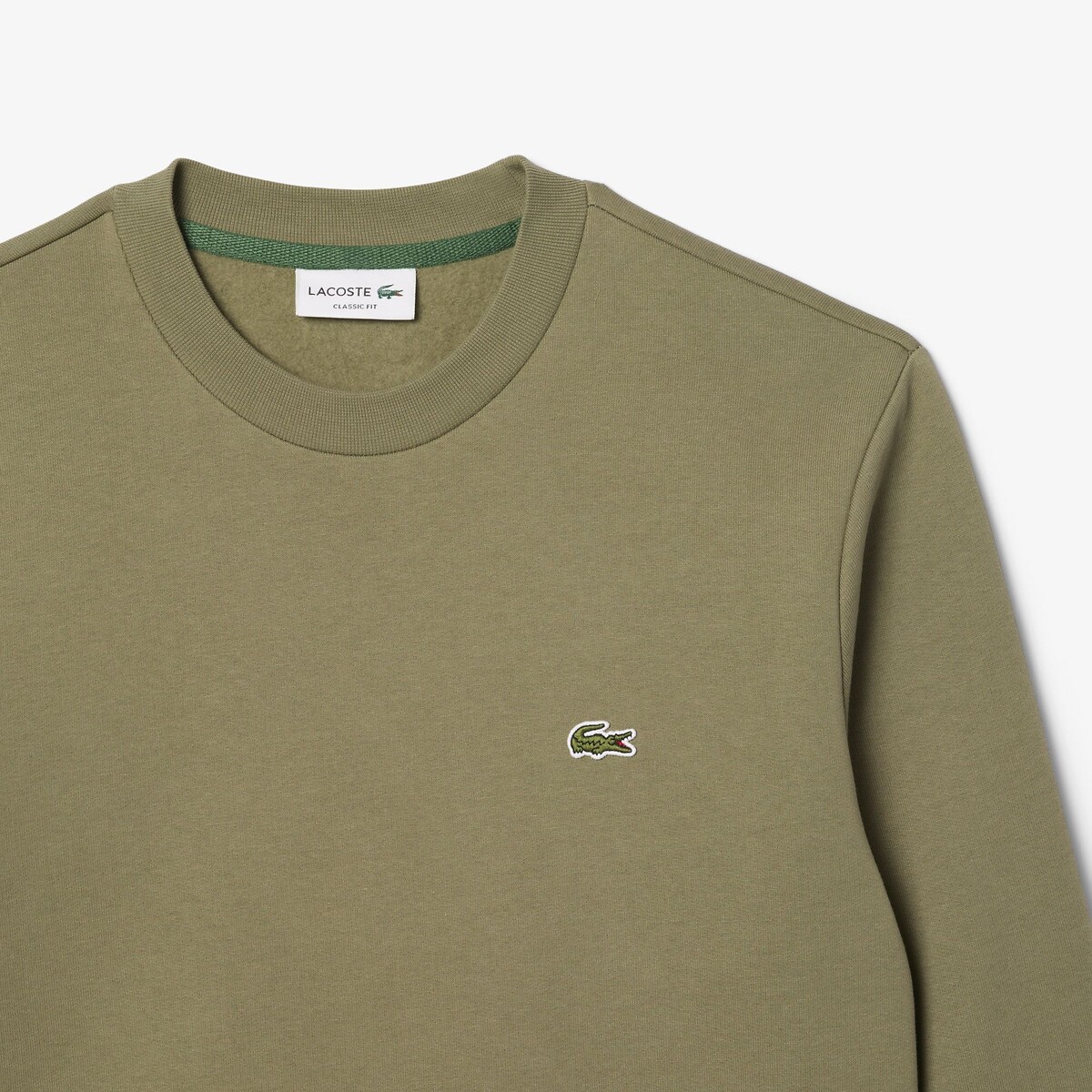 Sweat col rond kaki, LACOSTE