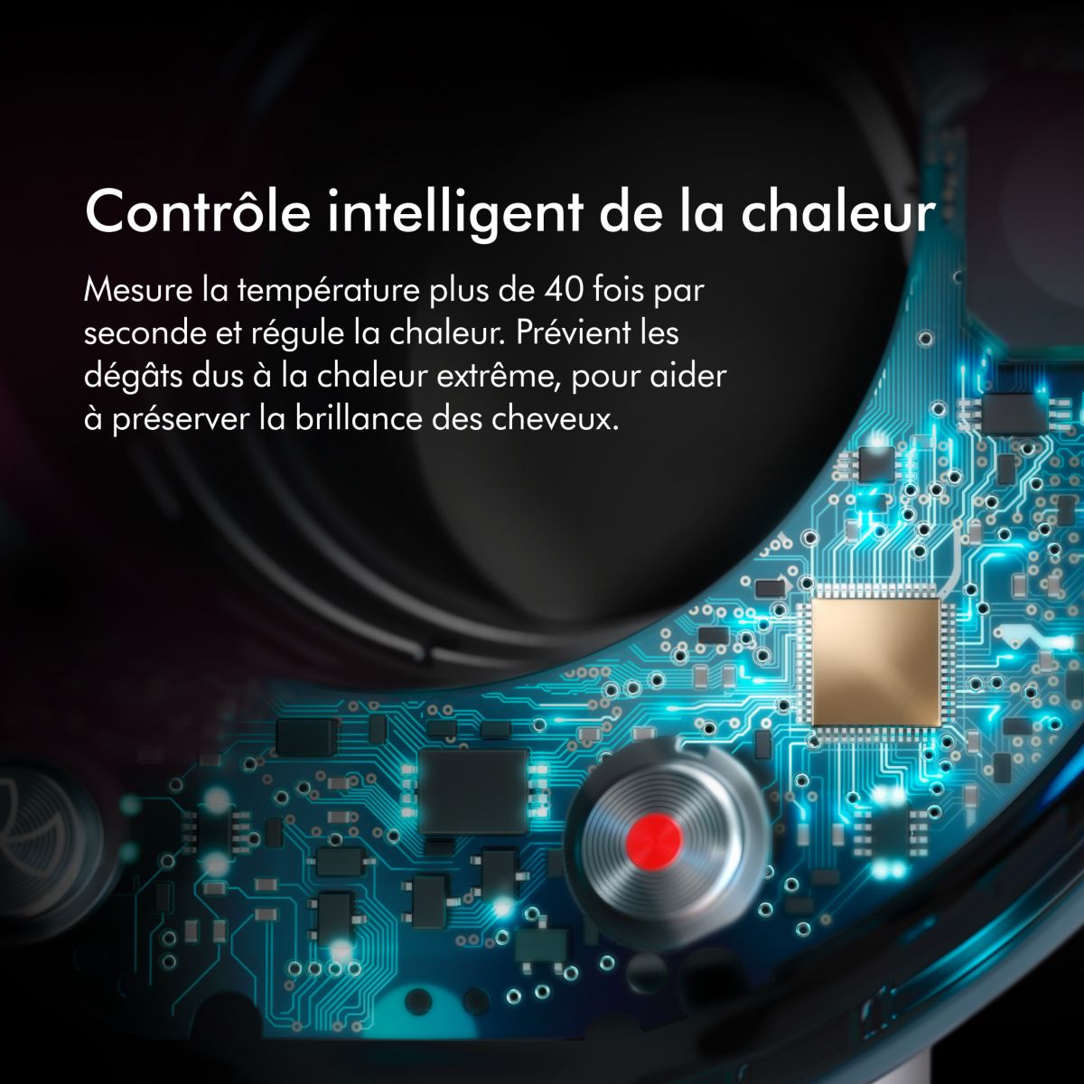 Sèche cheveux Supersonic cheveux bouclés à frisés Bleu de Prusse cuivré couleur unique, DYSON