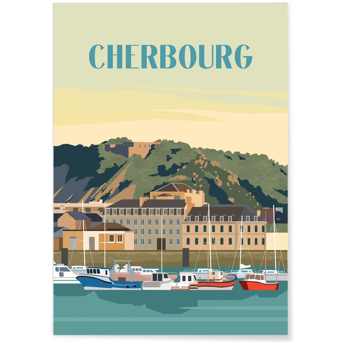 Affiche ville Cherbourg blanc, L'AFFICHERIE
