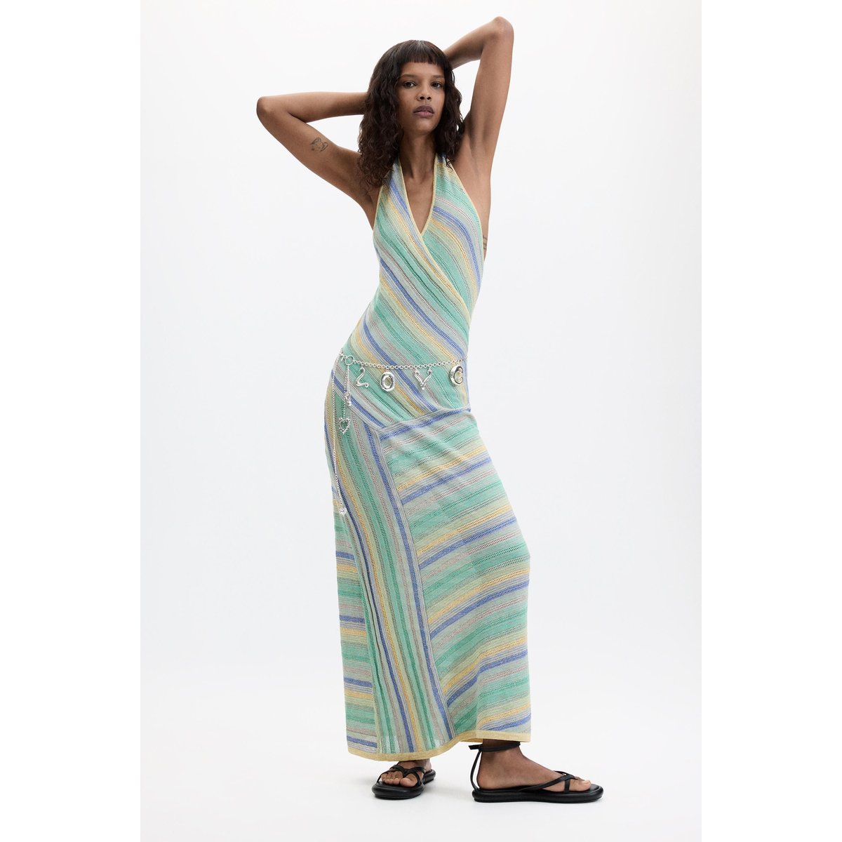 Robe en maille sans manches noir, DESIGUAL