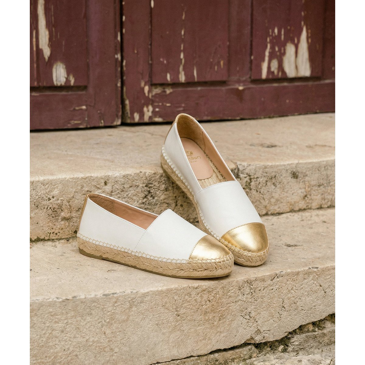 Espadrille IZIA blanc et or, FINSBURY
