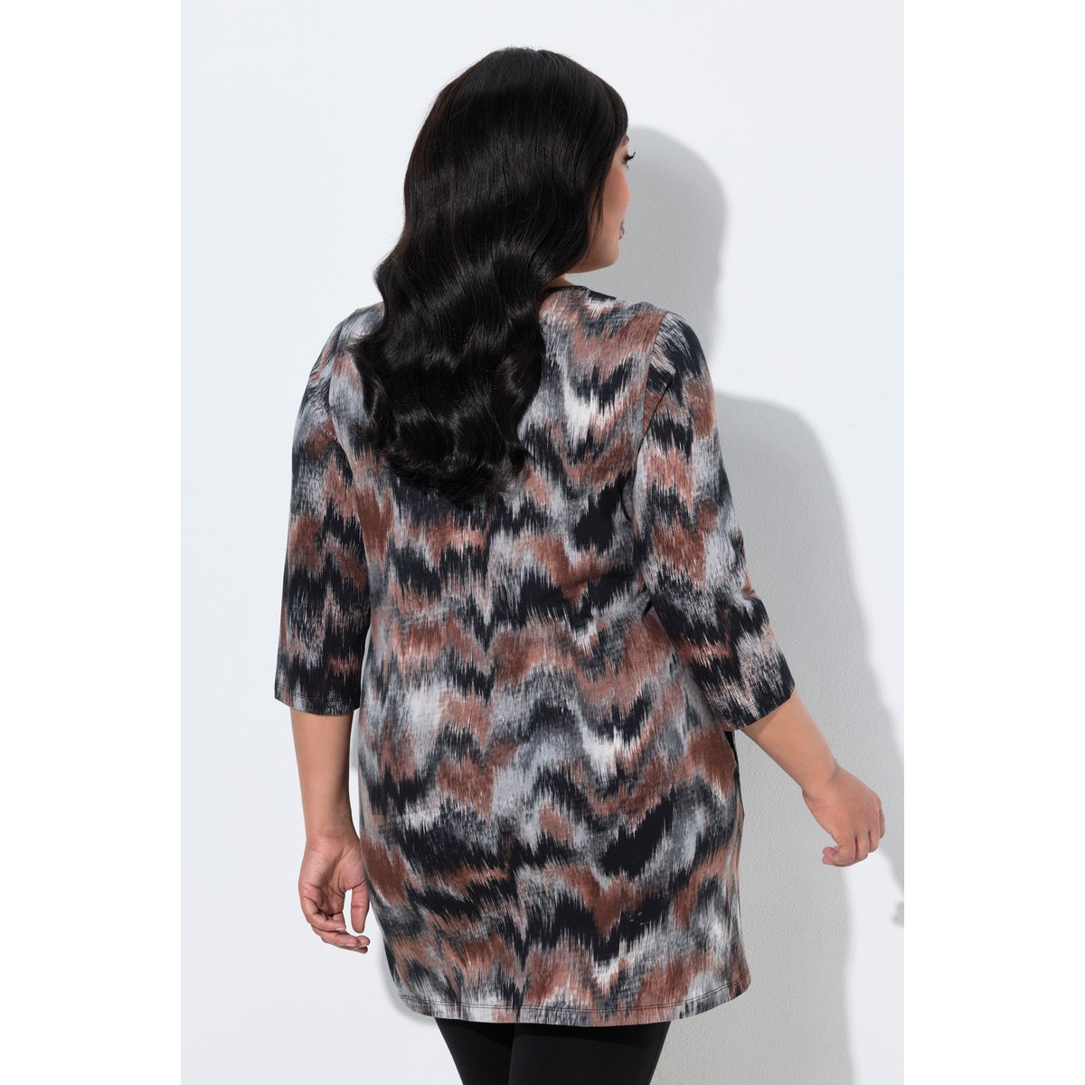 T-shirt long acajou, ULLA POPKEN