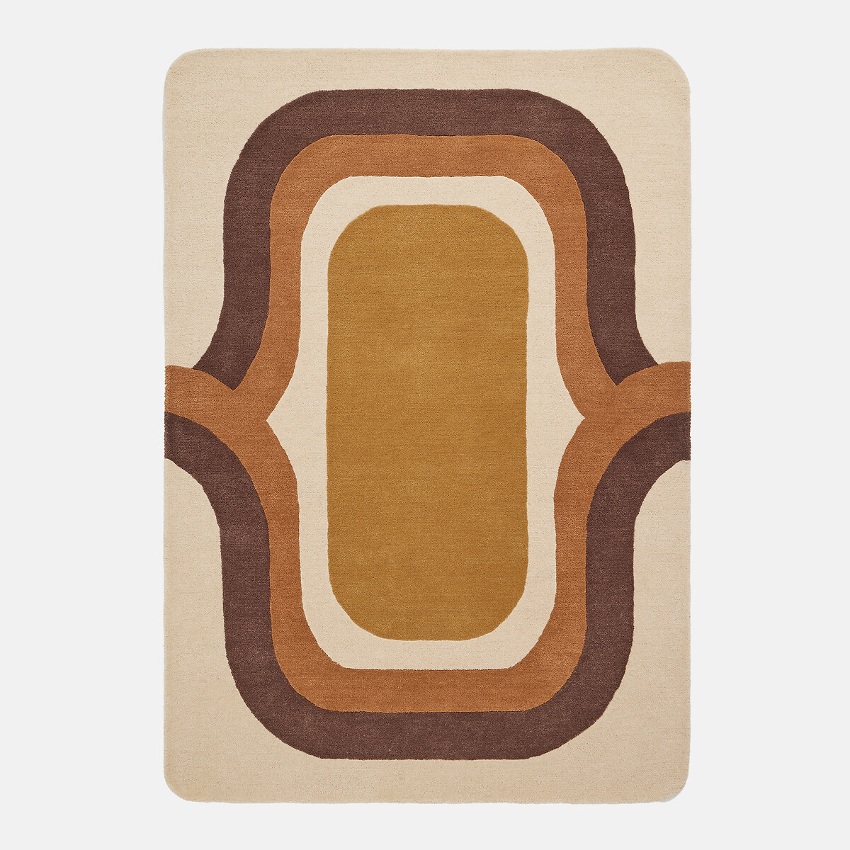 Tapis en laine, motif vintage, TADZIO ecru/marron, LA REDOUTE INTERIEURS