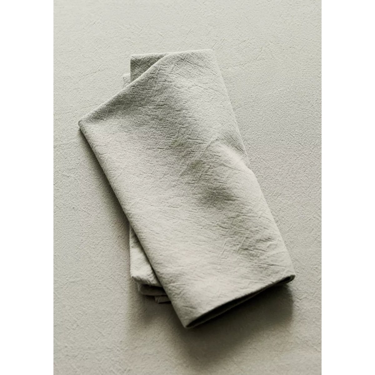 Serviettes en coton délavé 45 x 45 cm vert, MANGO HOME