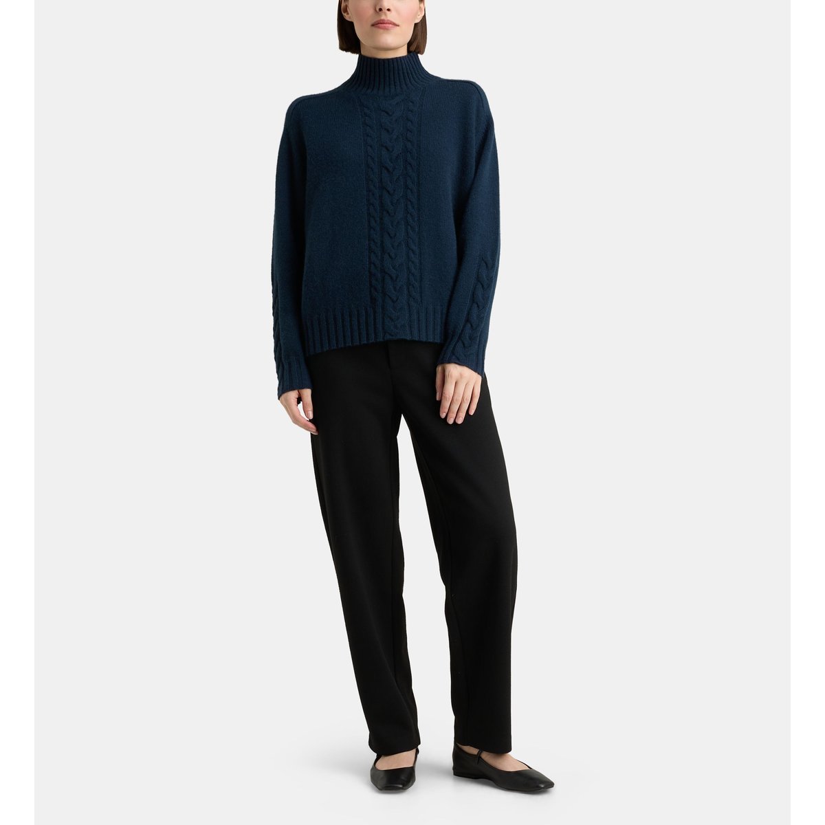 Pull droit feroe cachemire bleu marine, GALERIES LAFAYETTE