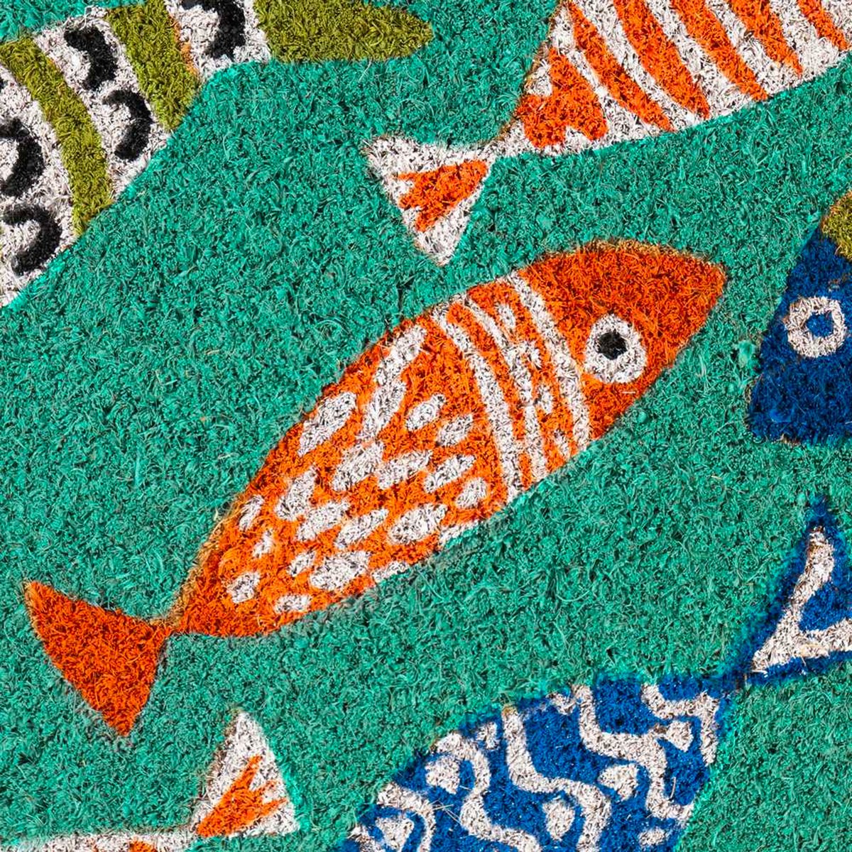 Paillasson coco poissons 60x40x1.5cm bleu, WADIGA
