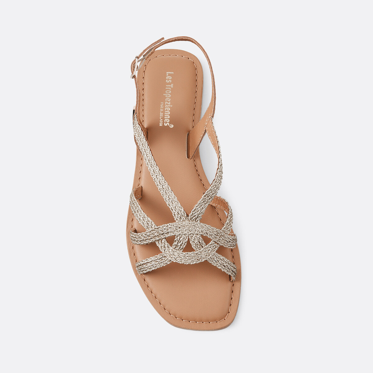 Flache Ledersandalen Chomy goldfarben, LES TROPEZIENNES PAR M.BELARBI
