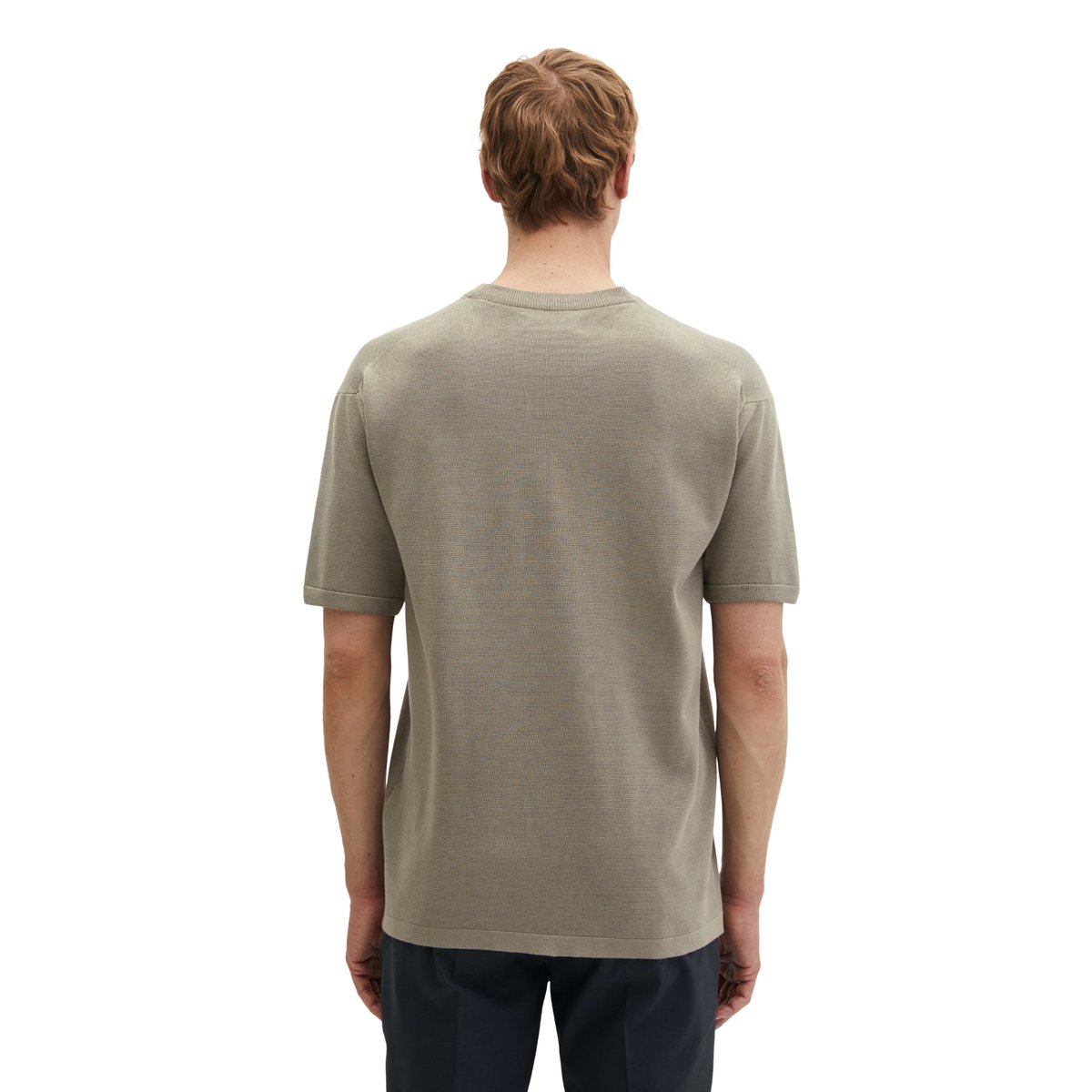 T-shirt en maille fine DFB Travel Collection en pur coton bio marron, MARC O'POLO
