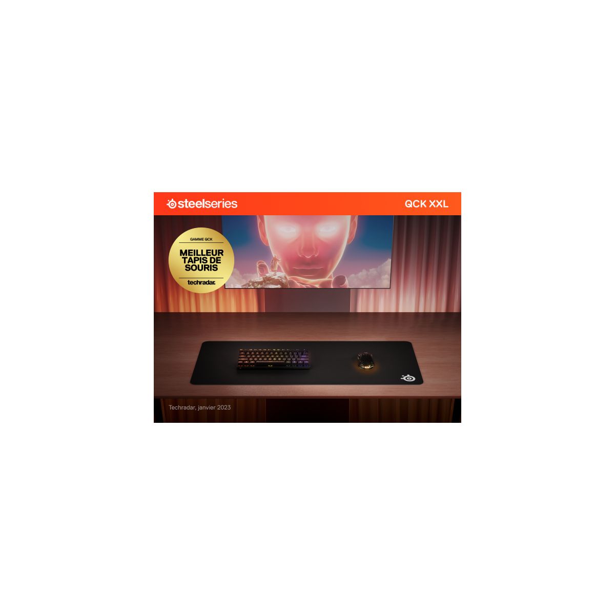 Tapis de souris QCK XXL couleur unique, STEELSERIES