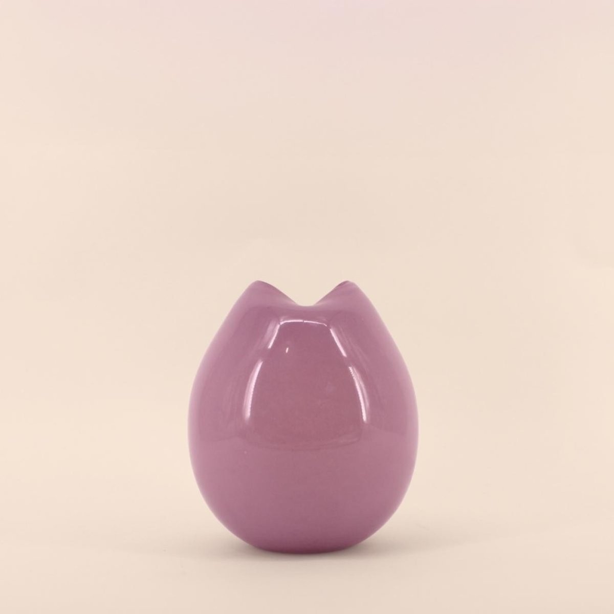 Vase ondulé en verre opaque, H22cm rose, DECOSTAR