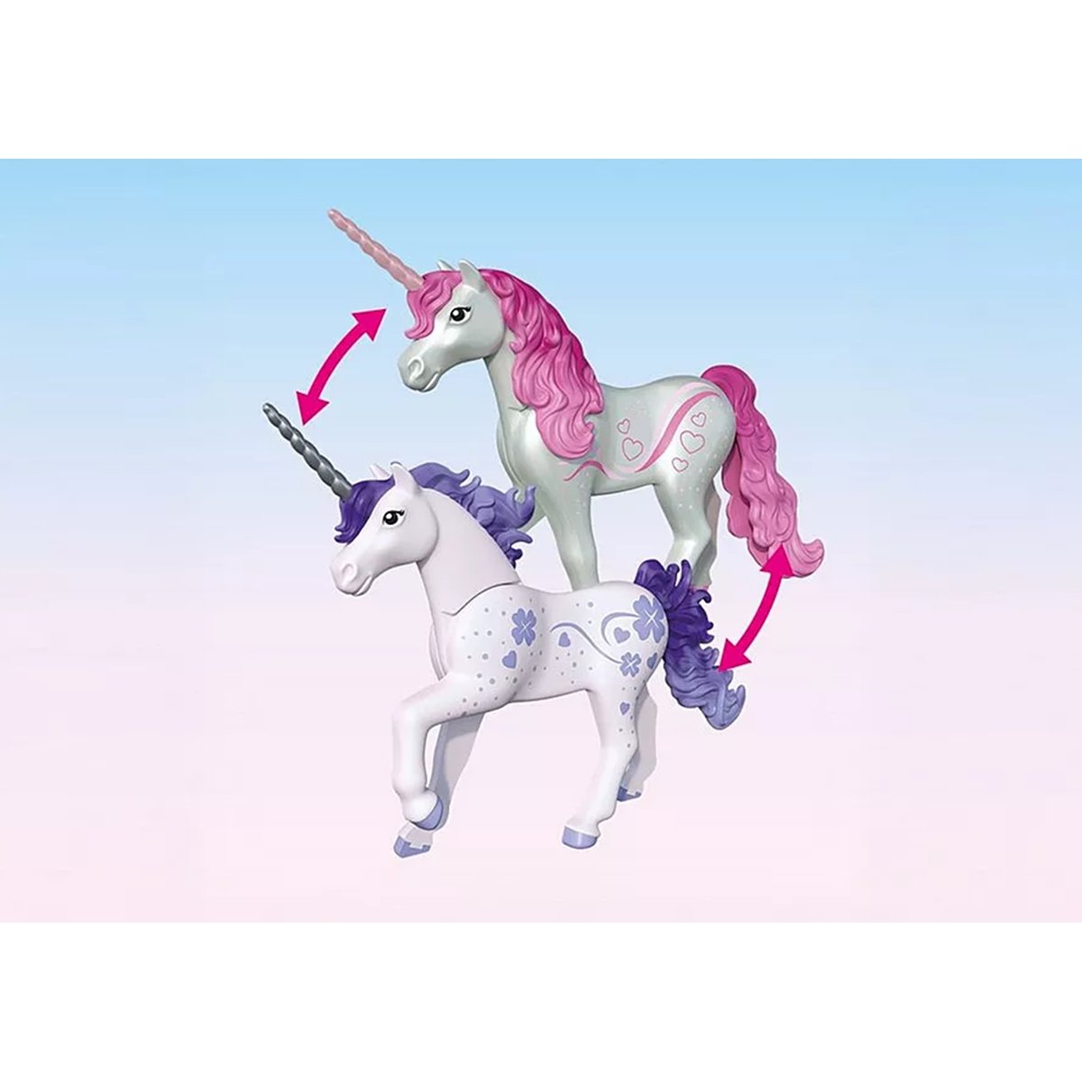 Magic Unicorns Licorne Lavande porte-bonheur avec fée multicolore, PLAYMOBIL