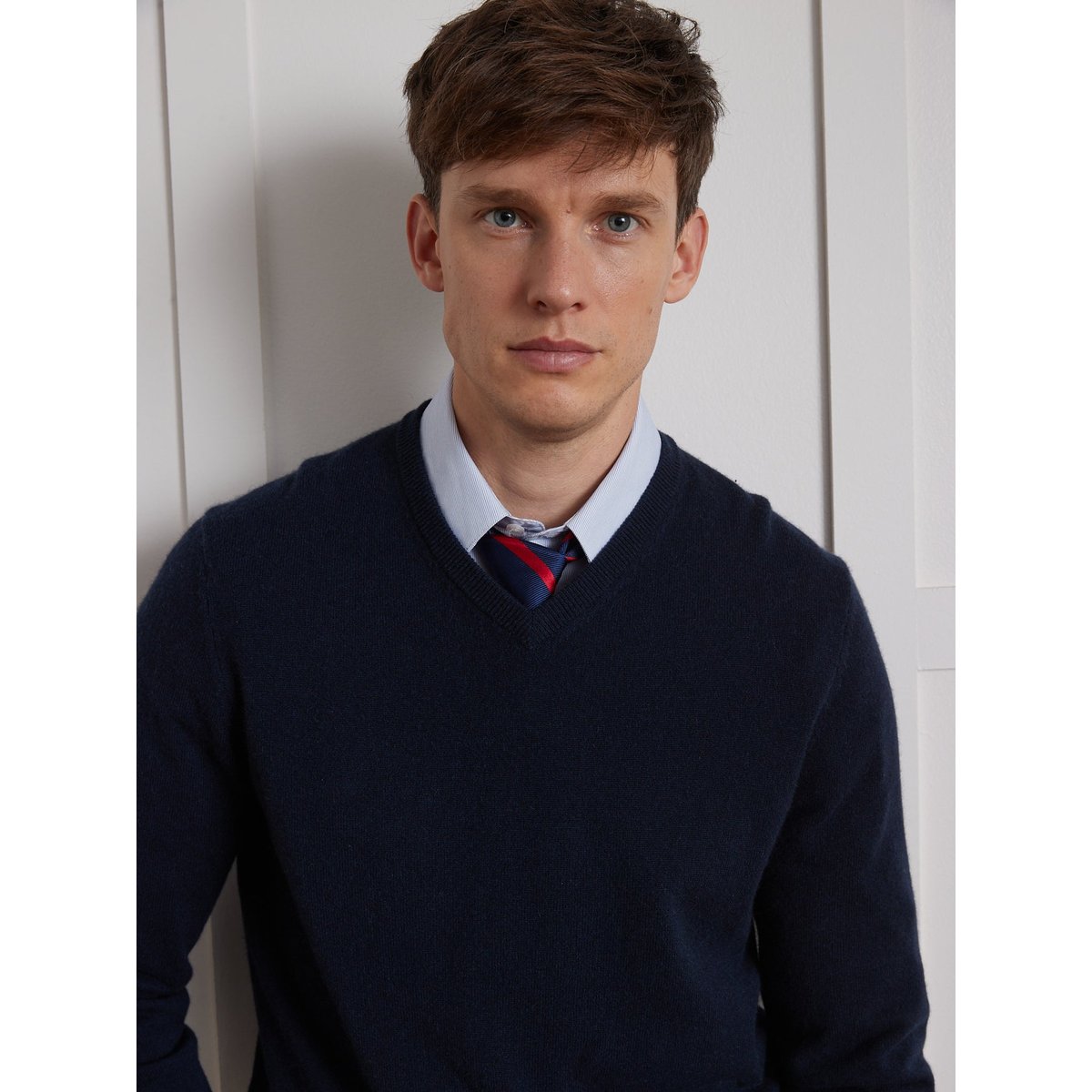 Pull col V  - Collection Cachemire marine, CYRILLUS