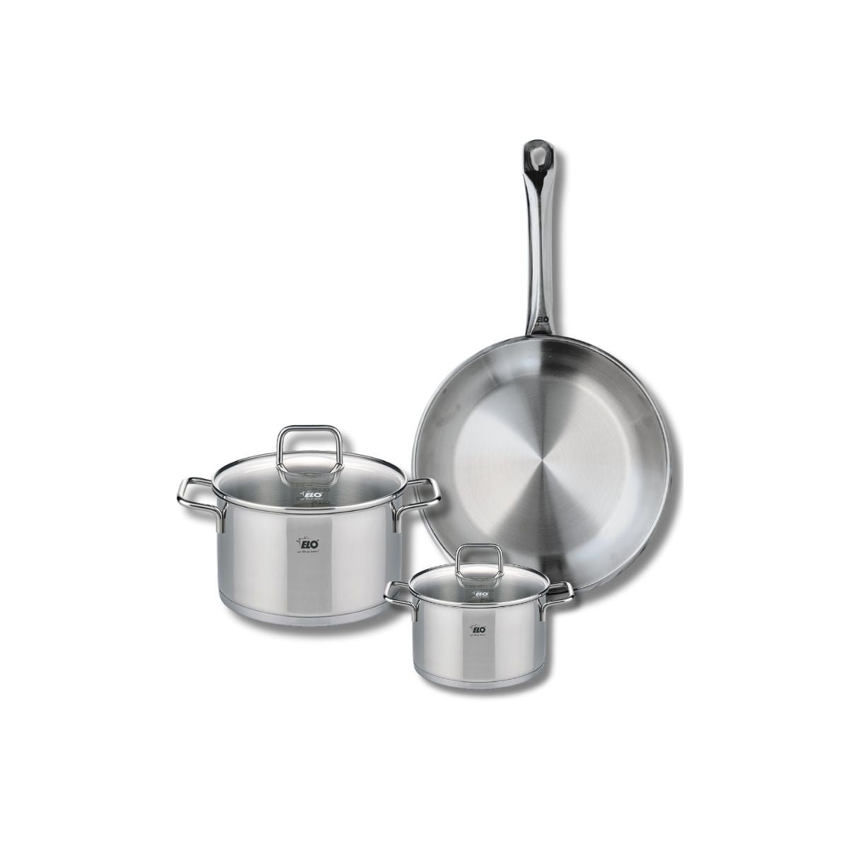 Batterie 1 poêle 28cm + 2 faitouts 14/20cm PROFI CITRIN inox, ELO