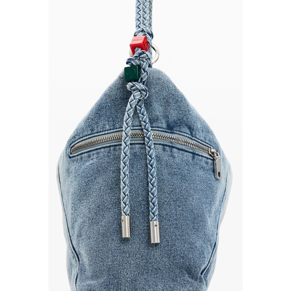 Grand sac charms denim bleu, DESIGUAL