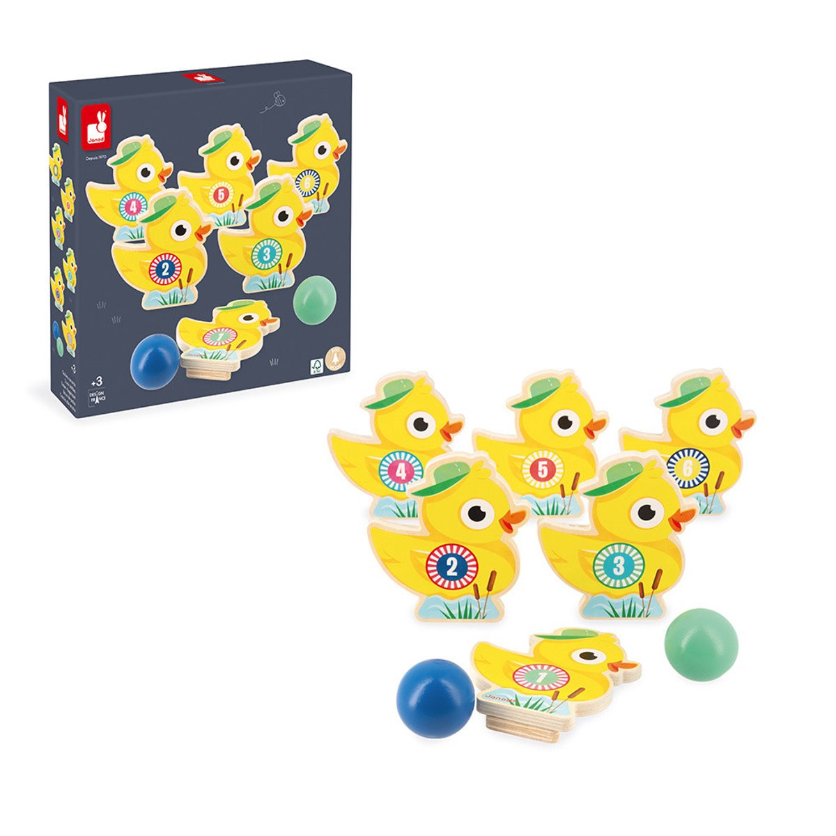 Jeu De Quilles En Bois, Jeu D'adresse multicolore, JANOD