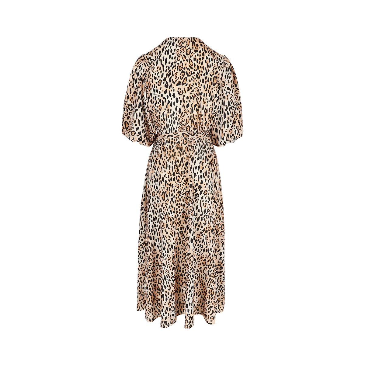 Robe cache-coeur à imprimé léopard lt beige, LOLALIZA