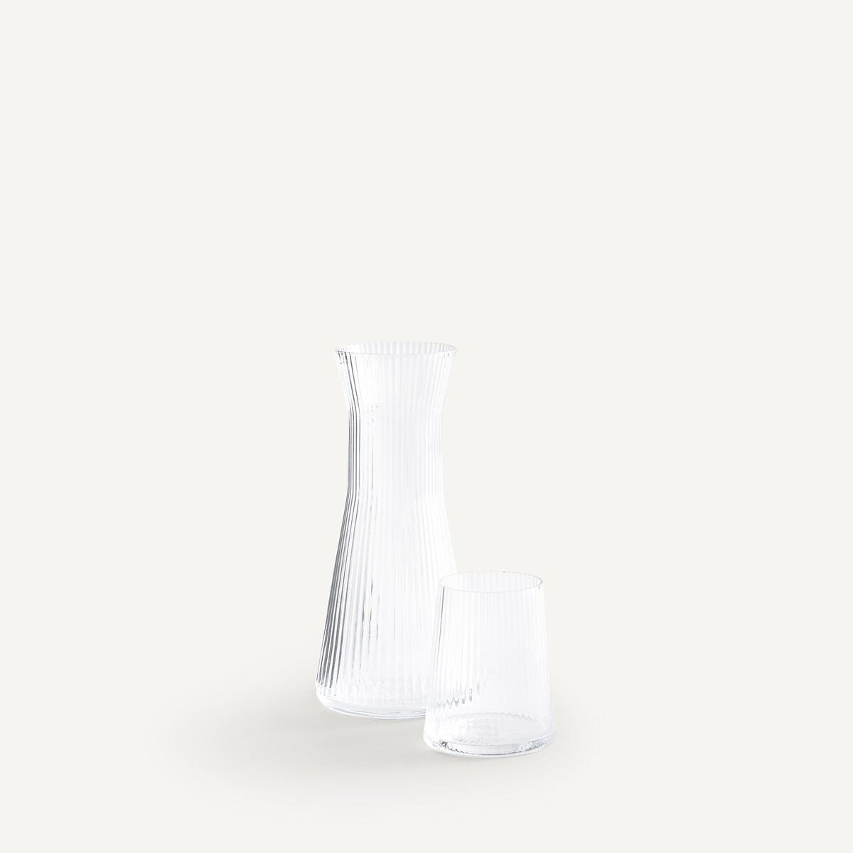 Confezione da 6 bicchieri da acqua striati, Strivi trasparente, AM.PM