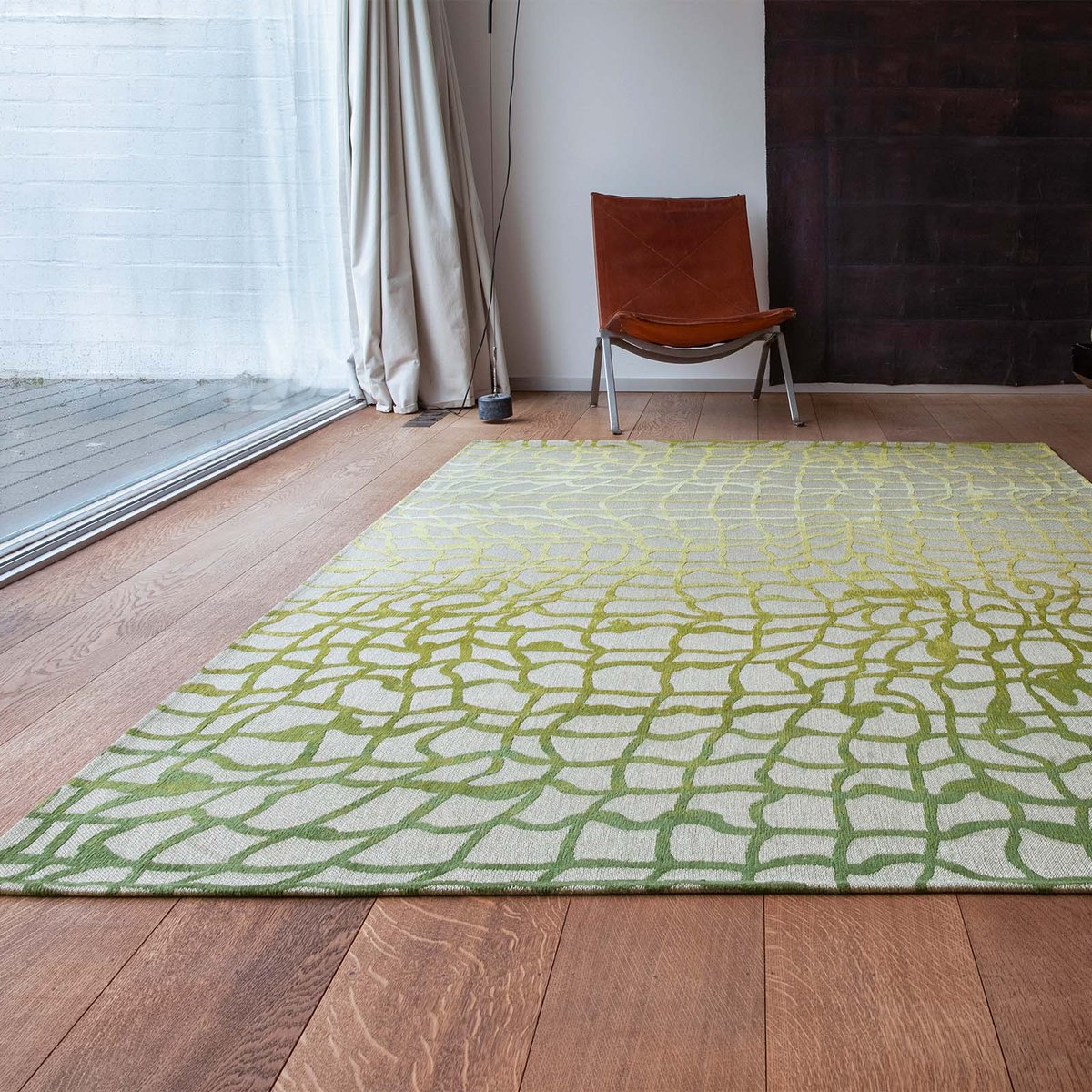 Tapis intérieur/extérieur tissé plat FADY vert, NOVATREND