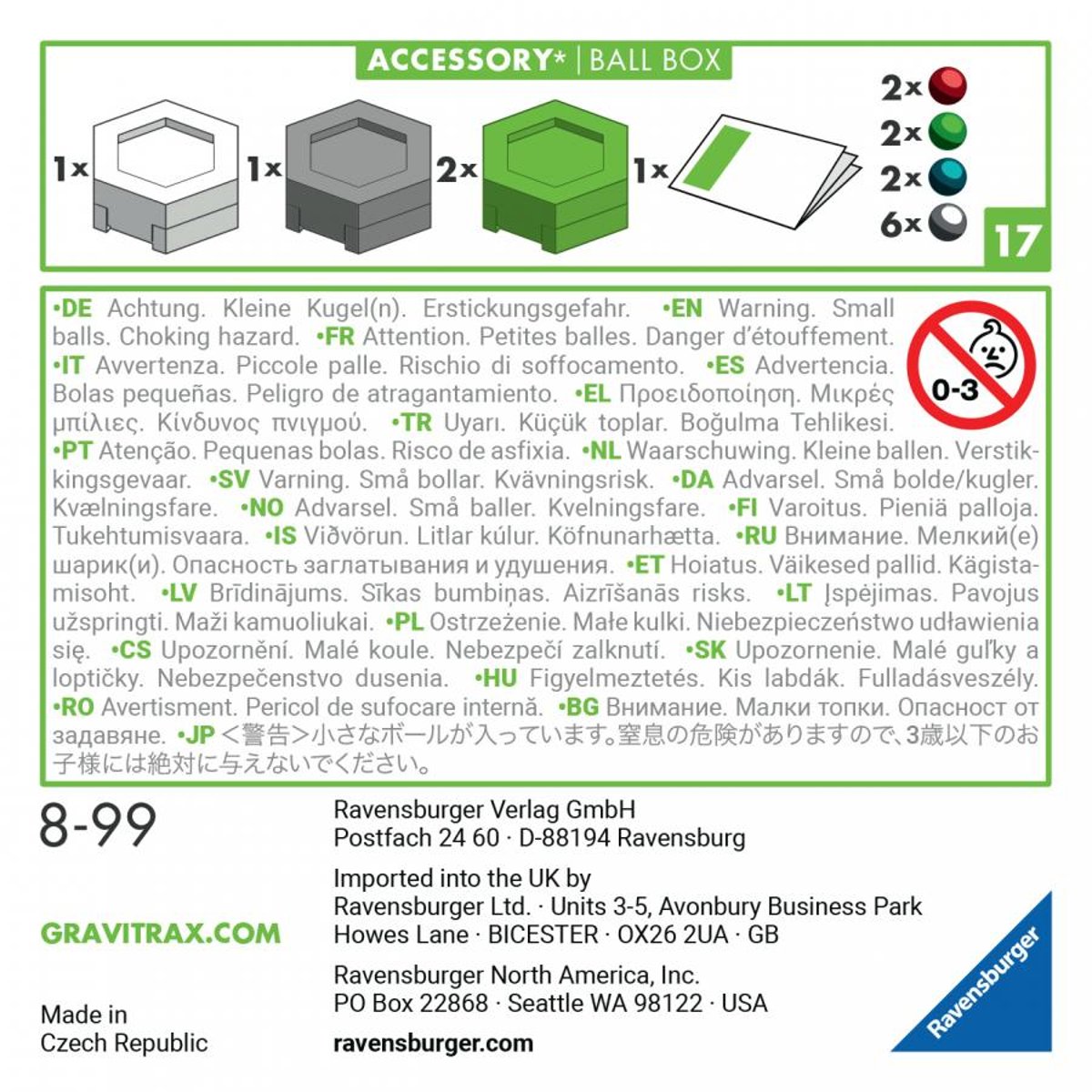 Gravitrax accessoire Ball box couleur unique, RAVENSBURGER