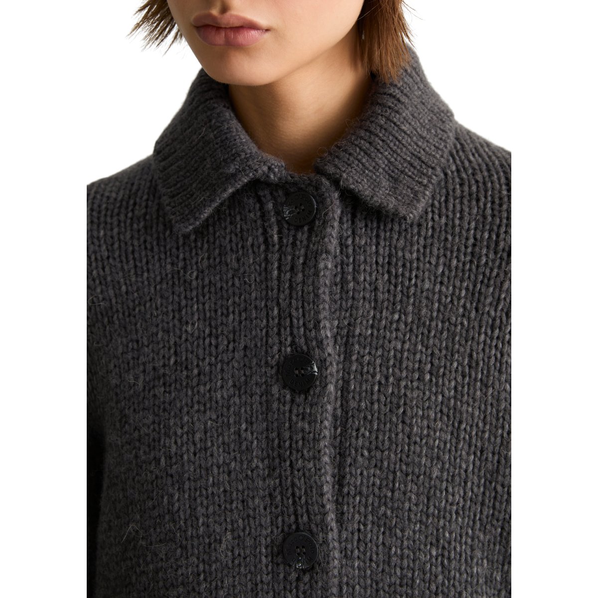 Cardigan épais, coupe classique en mélange de laine vierge douce rouge, MARC O’POLO DENIM