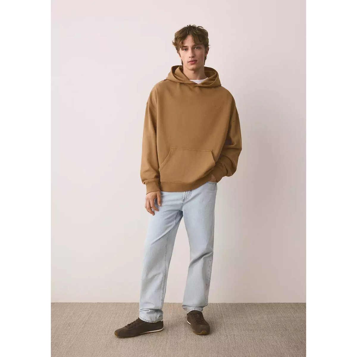 Sweat-shirt coton à poche tabac, MANGO TEEN