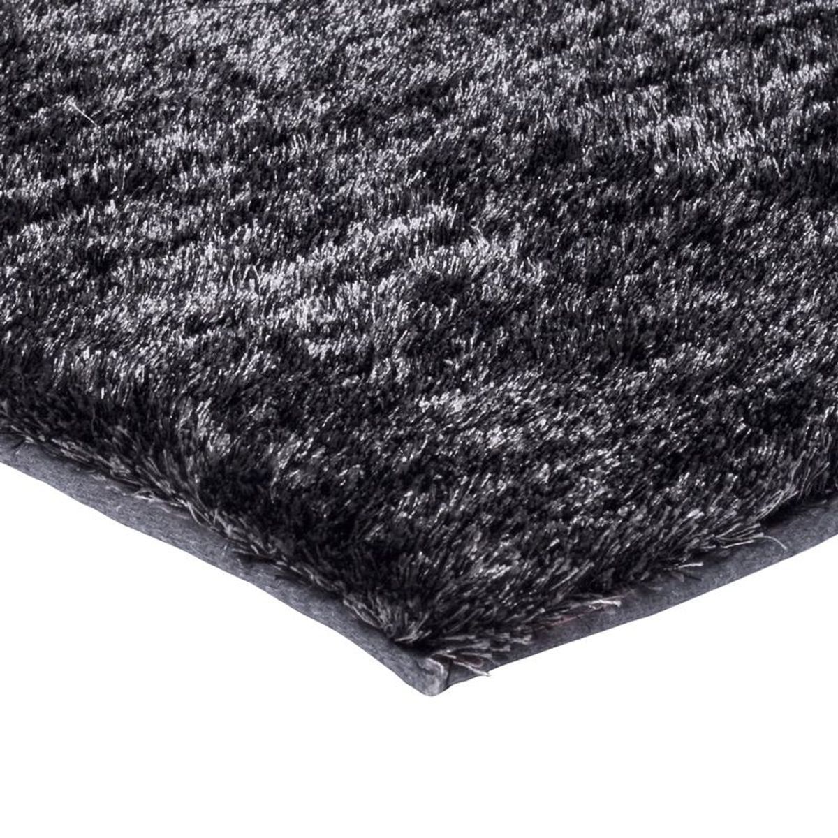 Tapis salon à poils longs soyeux VIKING gris foncé, THE DECO FACTORY