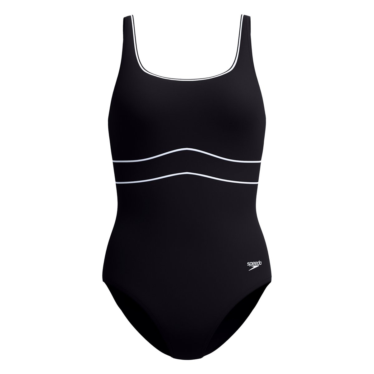 Maillot de bain 1 pièce à bretelles ajustables motif/style contour ECLIPSE noir, SPEEDO