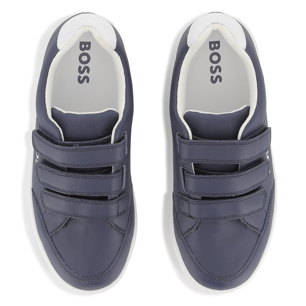 Sneakers in pelle bovina bleu cargo, BOSS KIDSWEAR