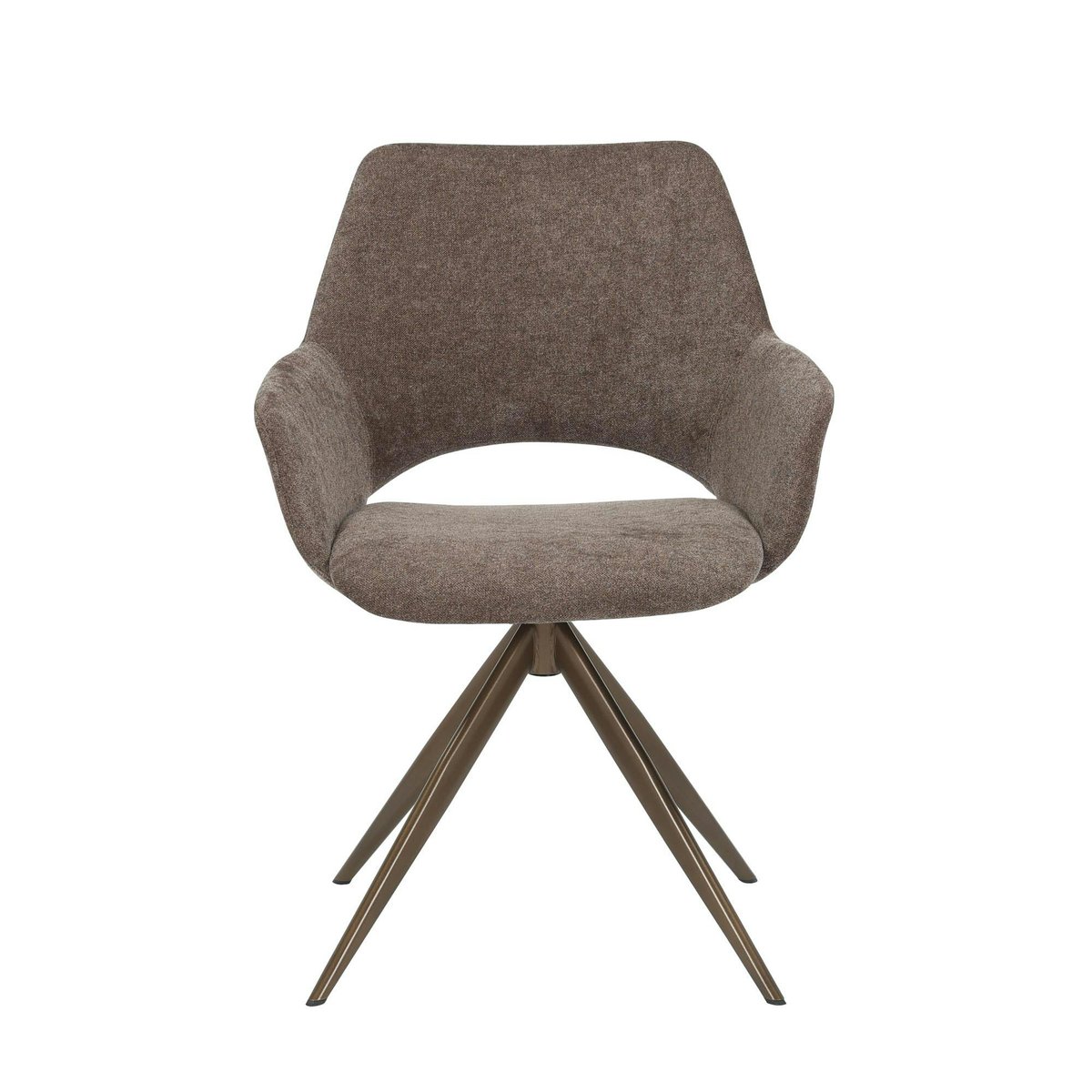 Chaise pivotante à accoudoirs (lot de 2) CORTINA marron, PIER IMPORT